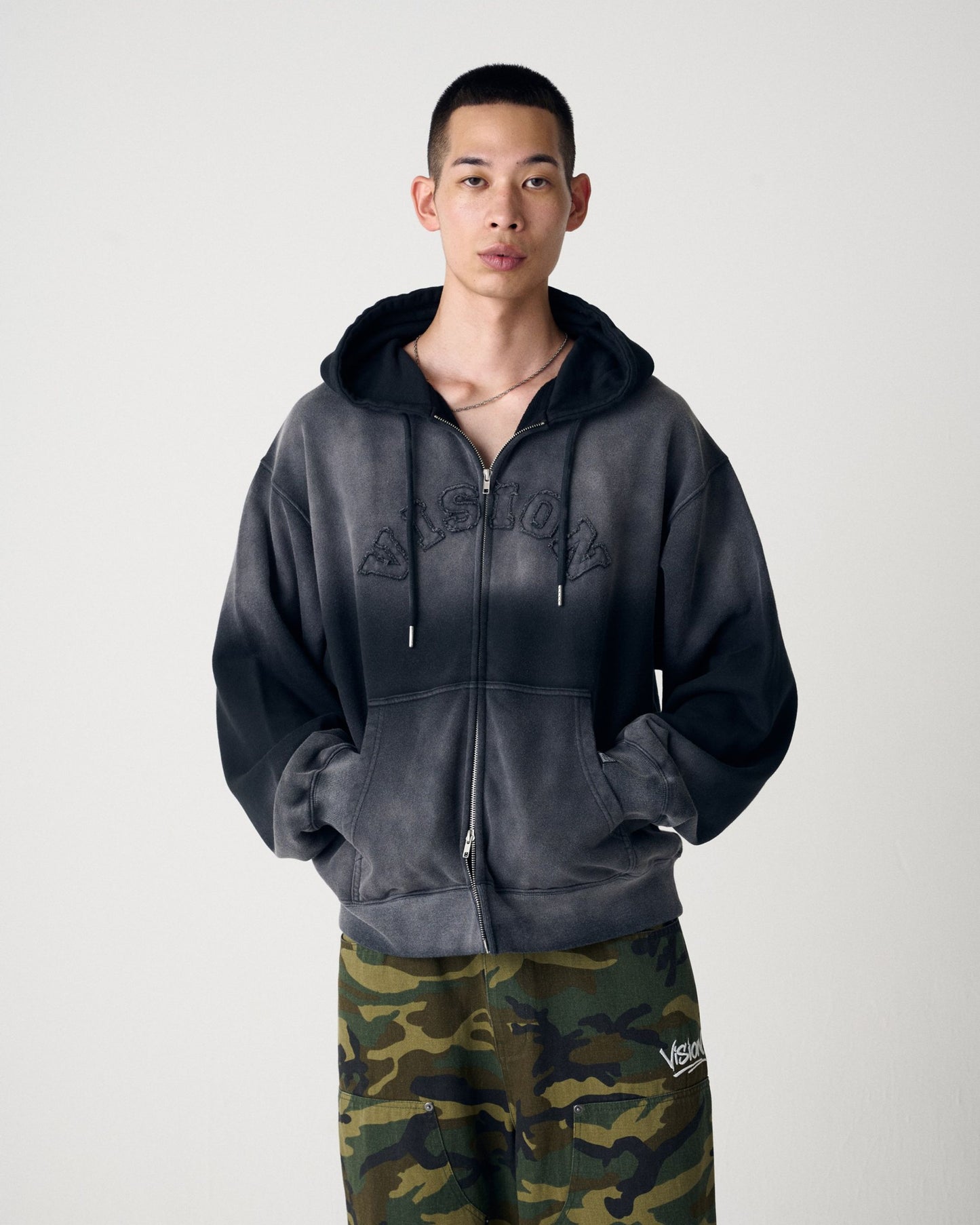 Bleach College ZIP / ブリーチ加工Wジップカレッジパーカー