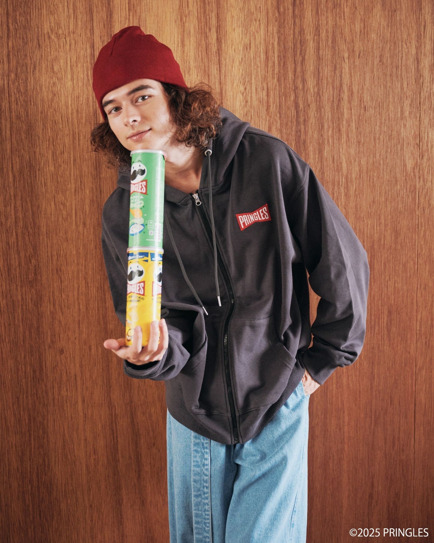 【PRINGLES】Back Face Zip Hoodie