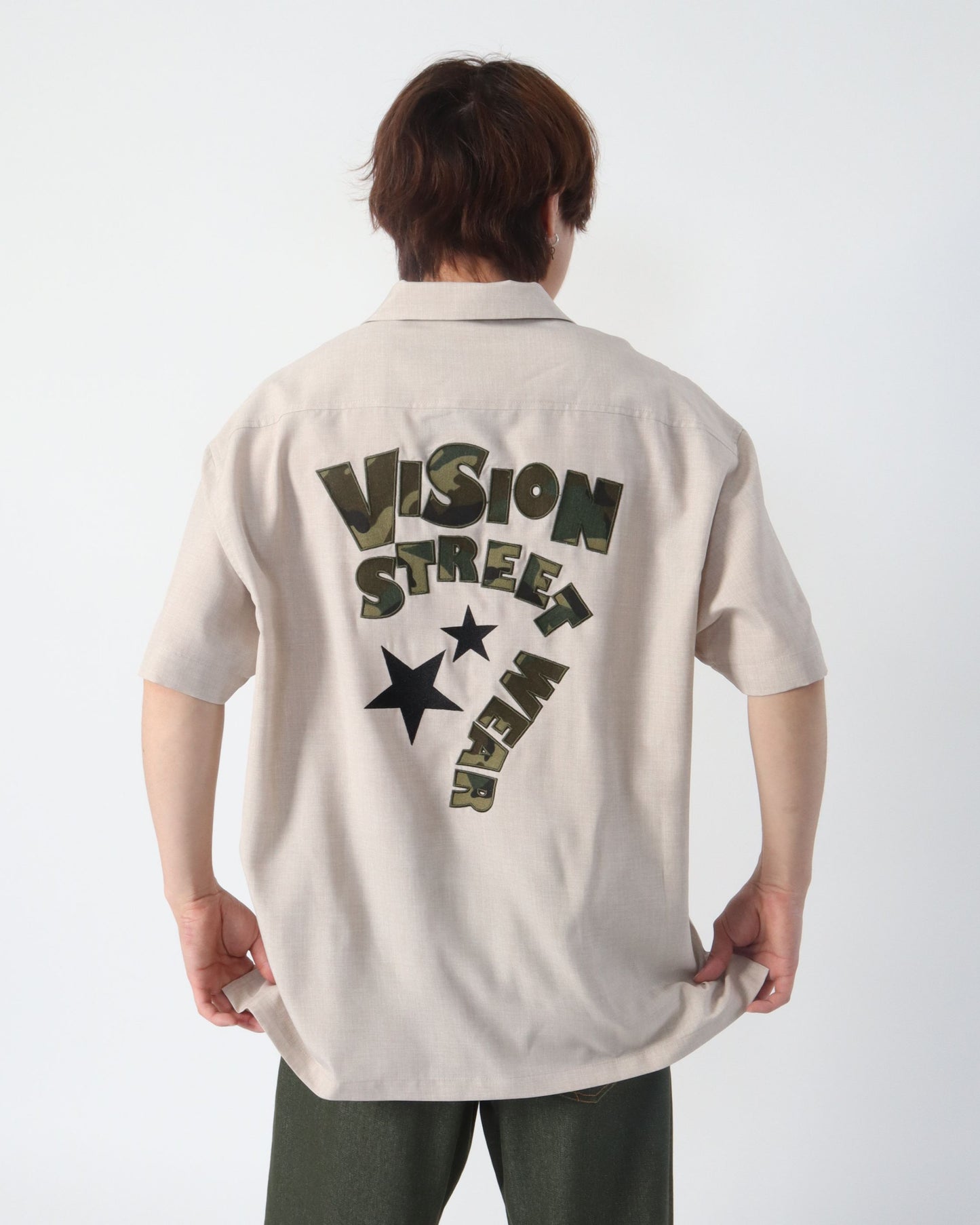 Curve Logo Shirt / 異素材カーブロゴシャツ