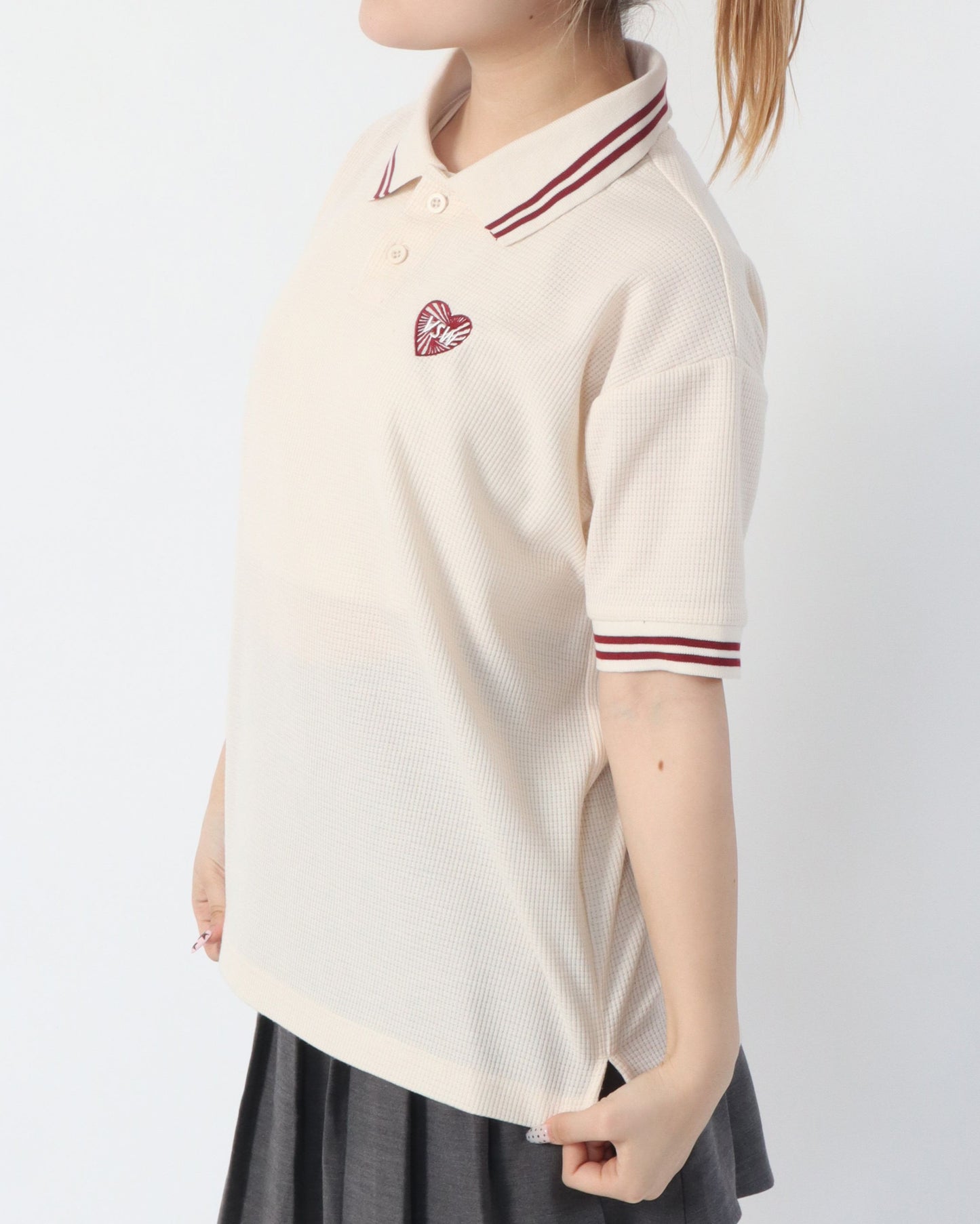 HT waffle Polo Shirt / ハートワッフルポロシャツ