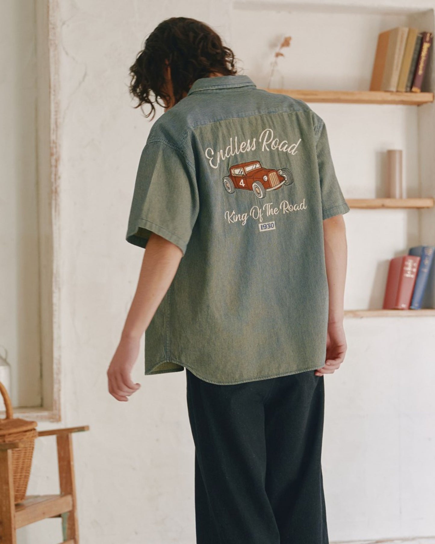 CAR刺繍デニムシャツ