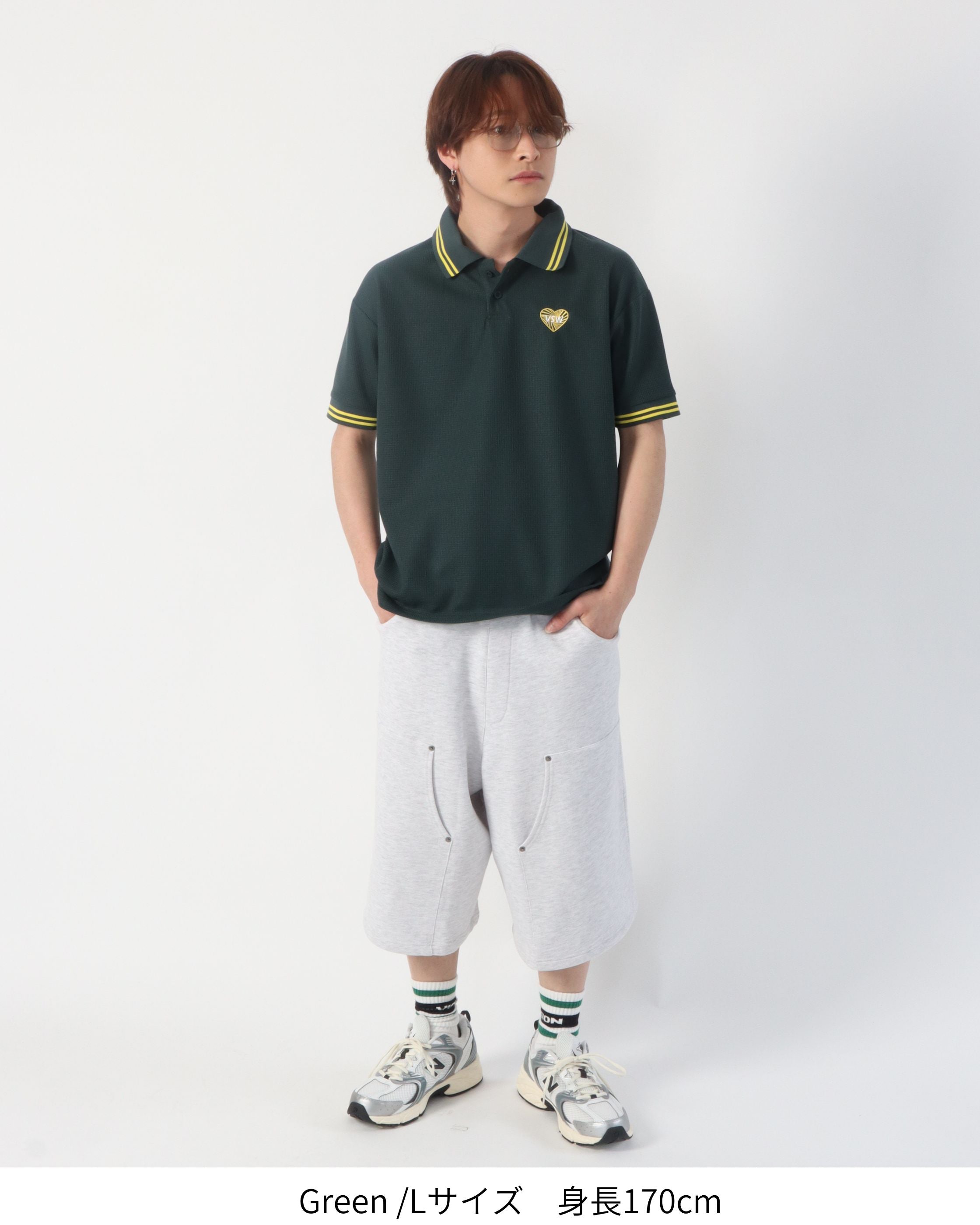 HT waffle Polo Shirt / ハートワッフルポロシャツ – Ha-Li-C STORE