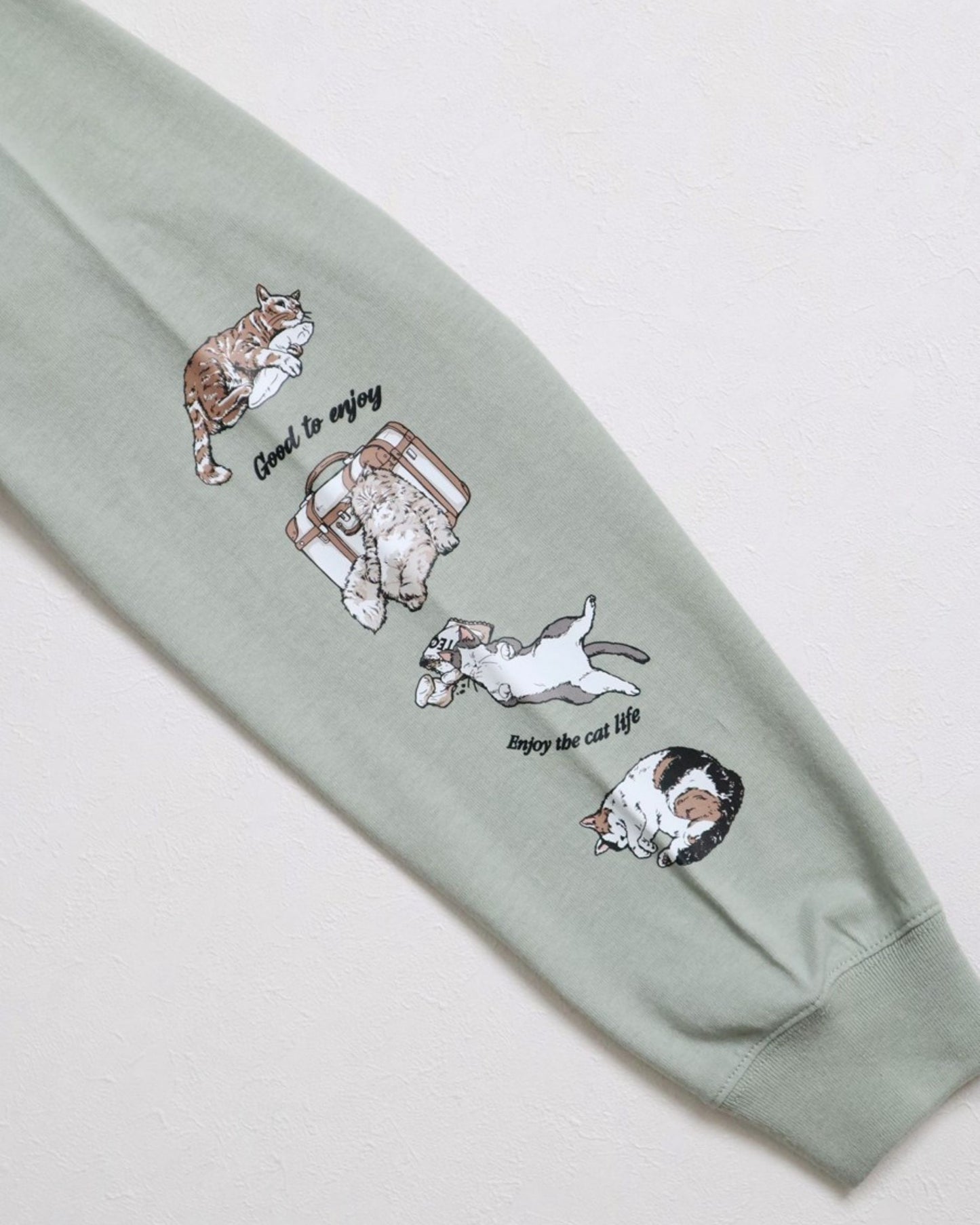 ネコ袖プリントロンT