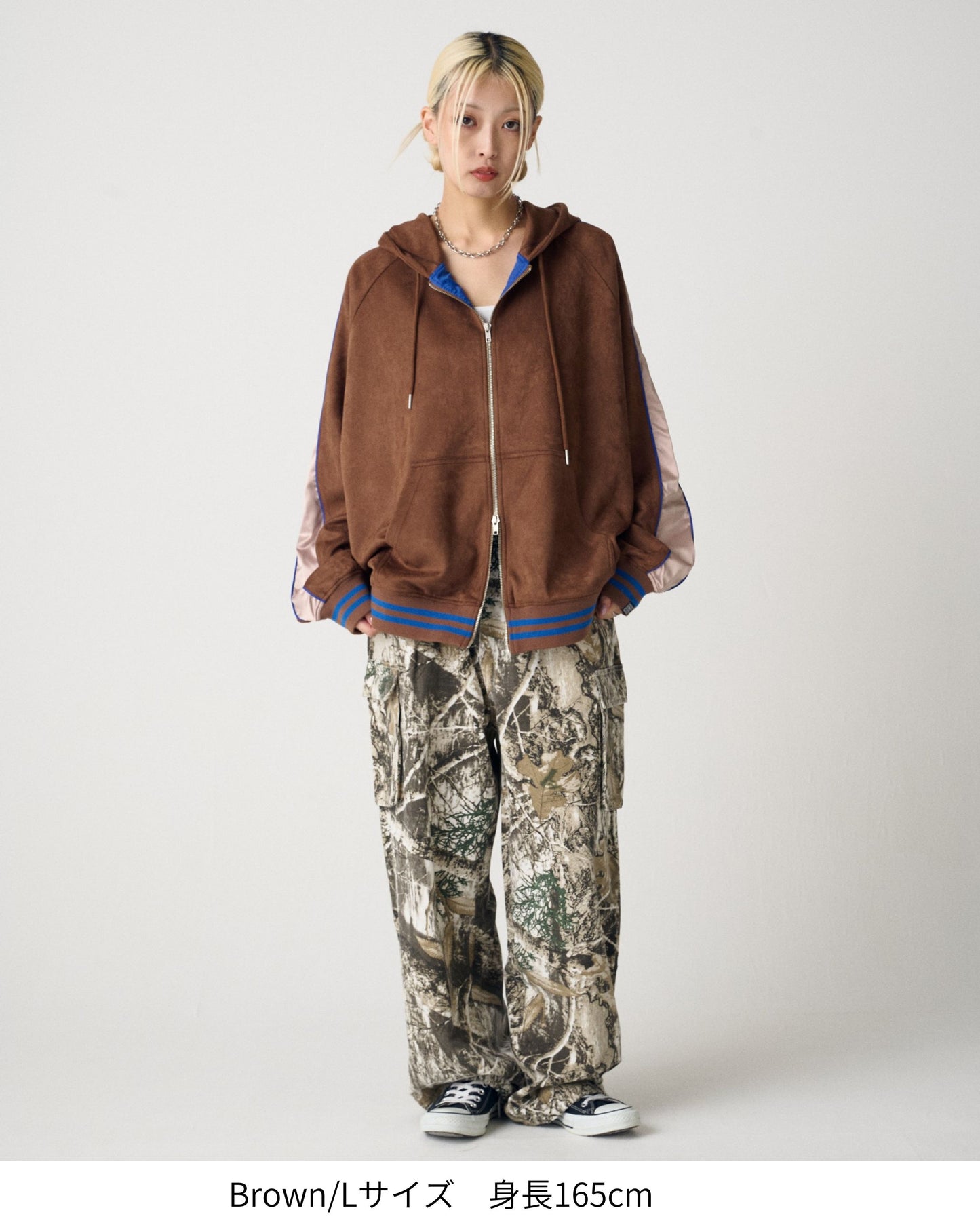 Satin Line Jacket / フェイクスウェードZIPパーカー