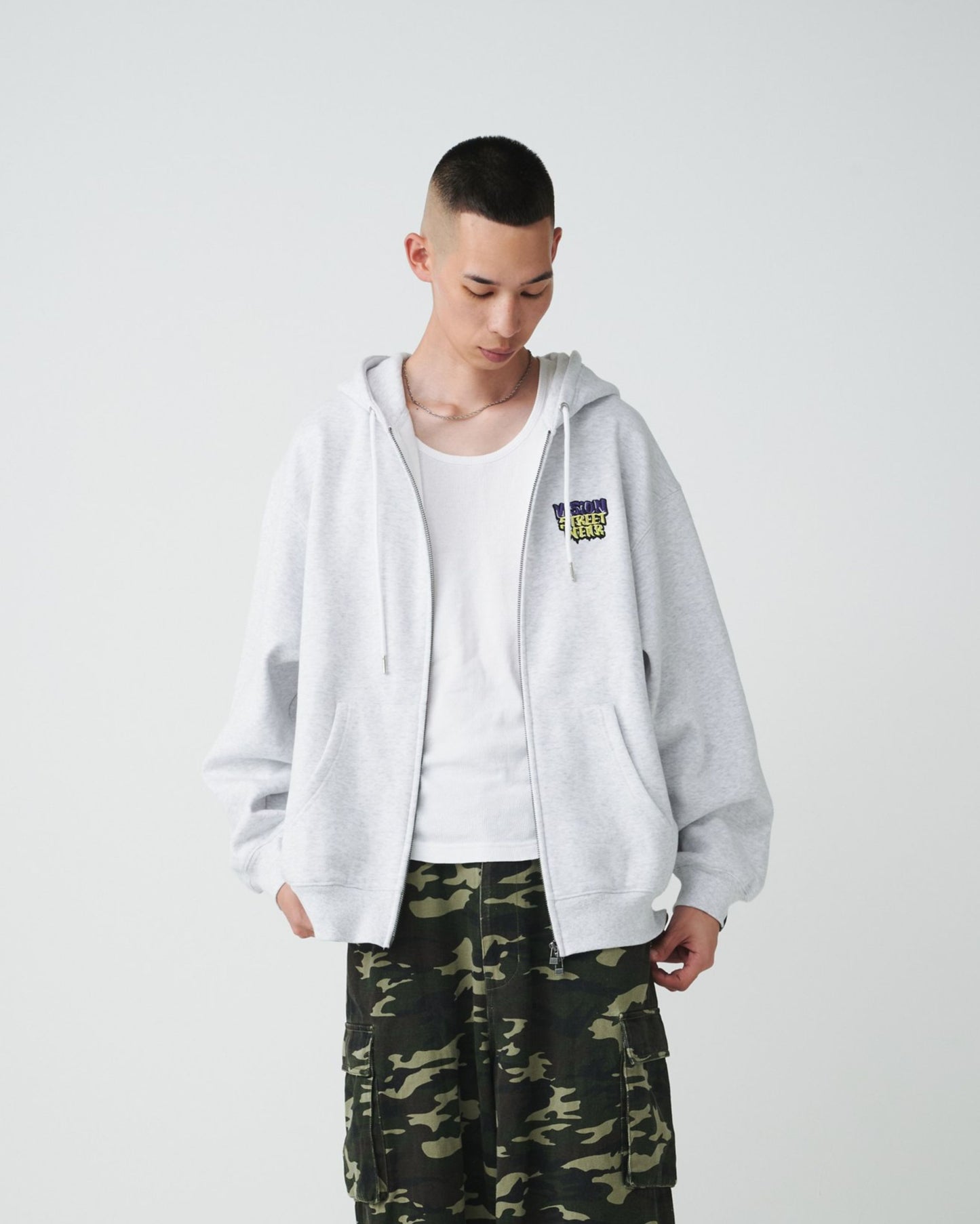 Ghost Satin Zip Hoodie