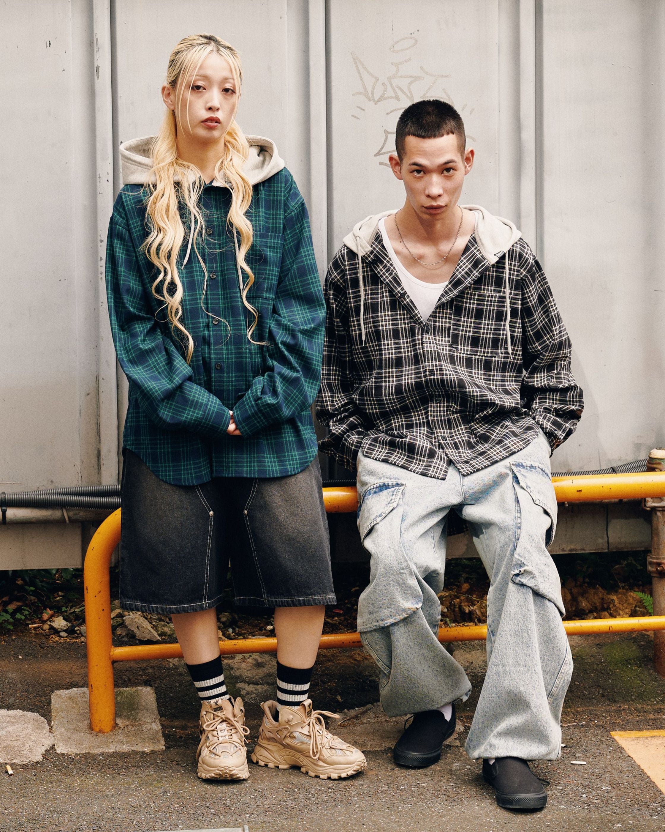 VISION STREET WEAR】Hoodie Check Shirt / 90s ストリートフード