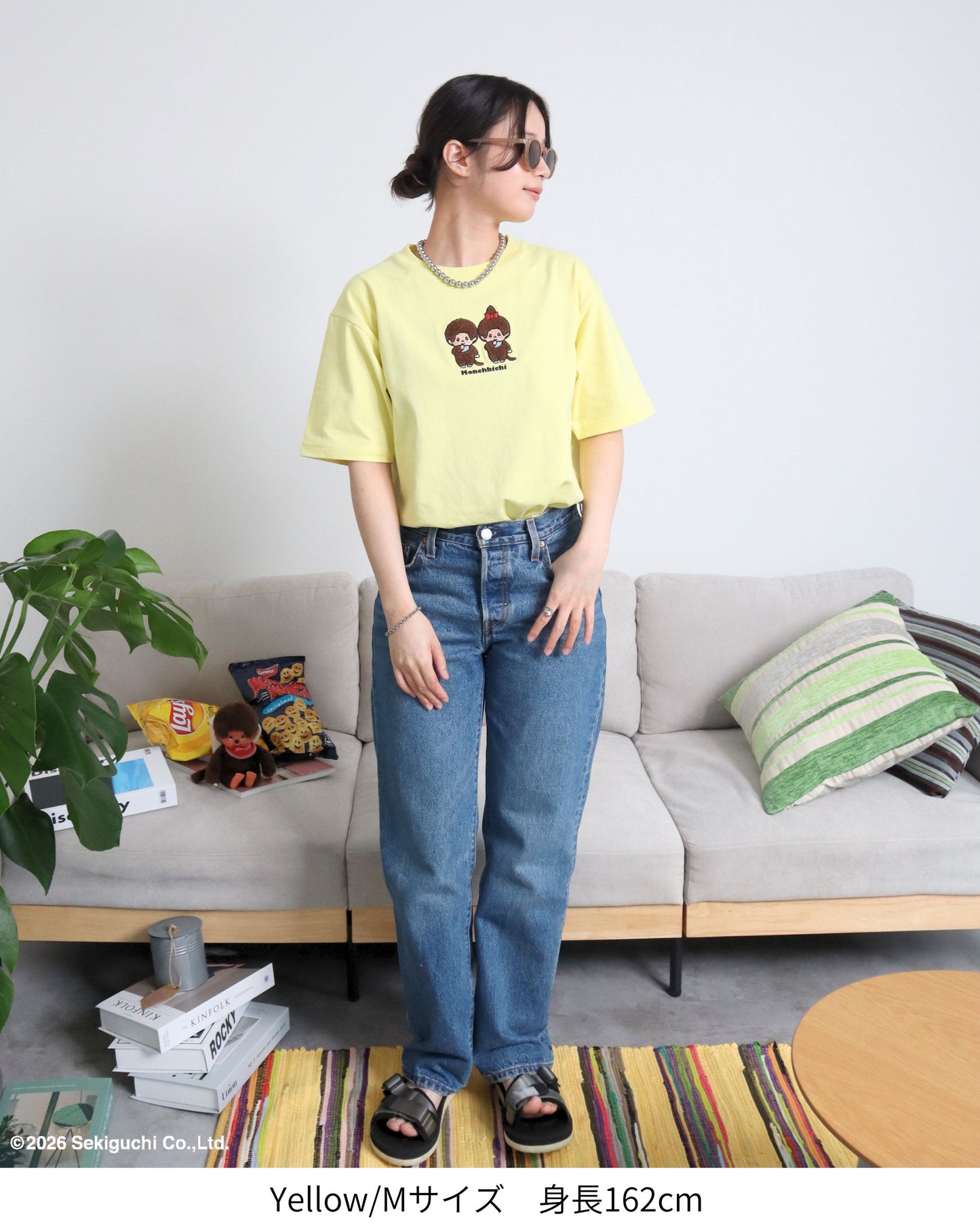 【モンチッチ】刺繍Tシャツ