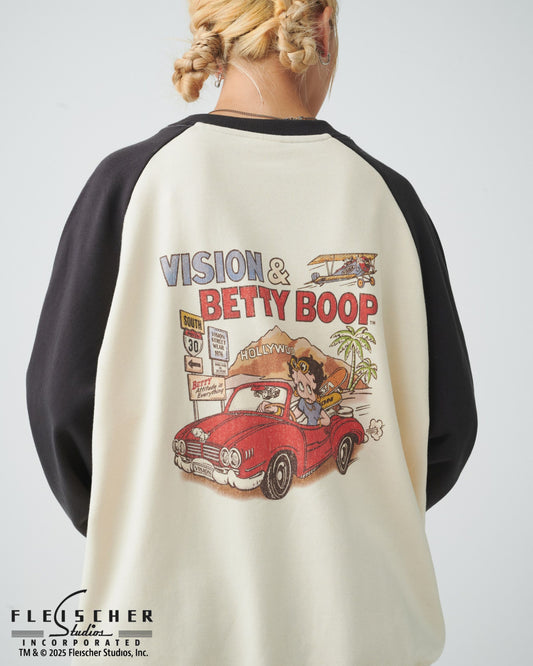 【BETTY BOOP™】 Drive Sweatshirt / かすれヴィンテージ加工 スウェット