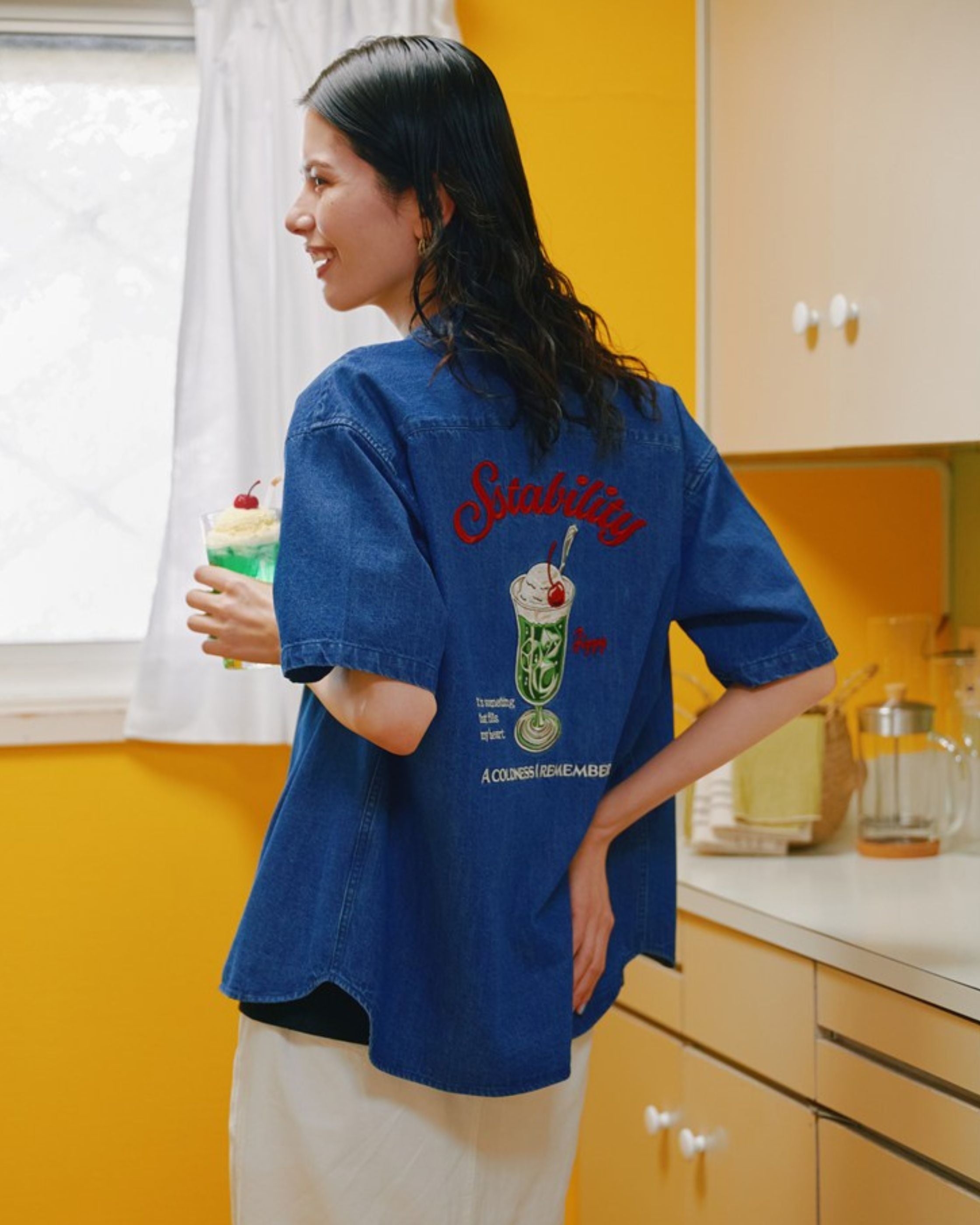 POWER TO THE PEOPLE】クリームソーダ刺繍デニムシャツ – Ha-Li-C