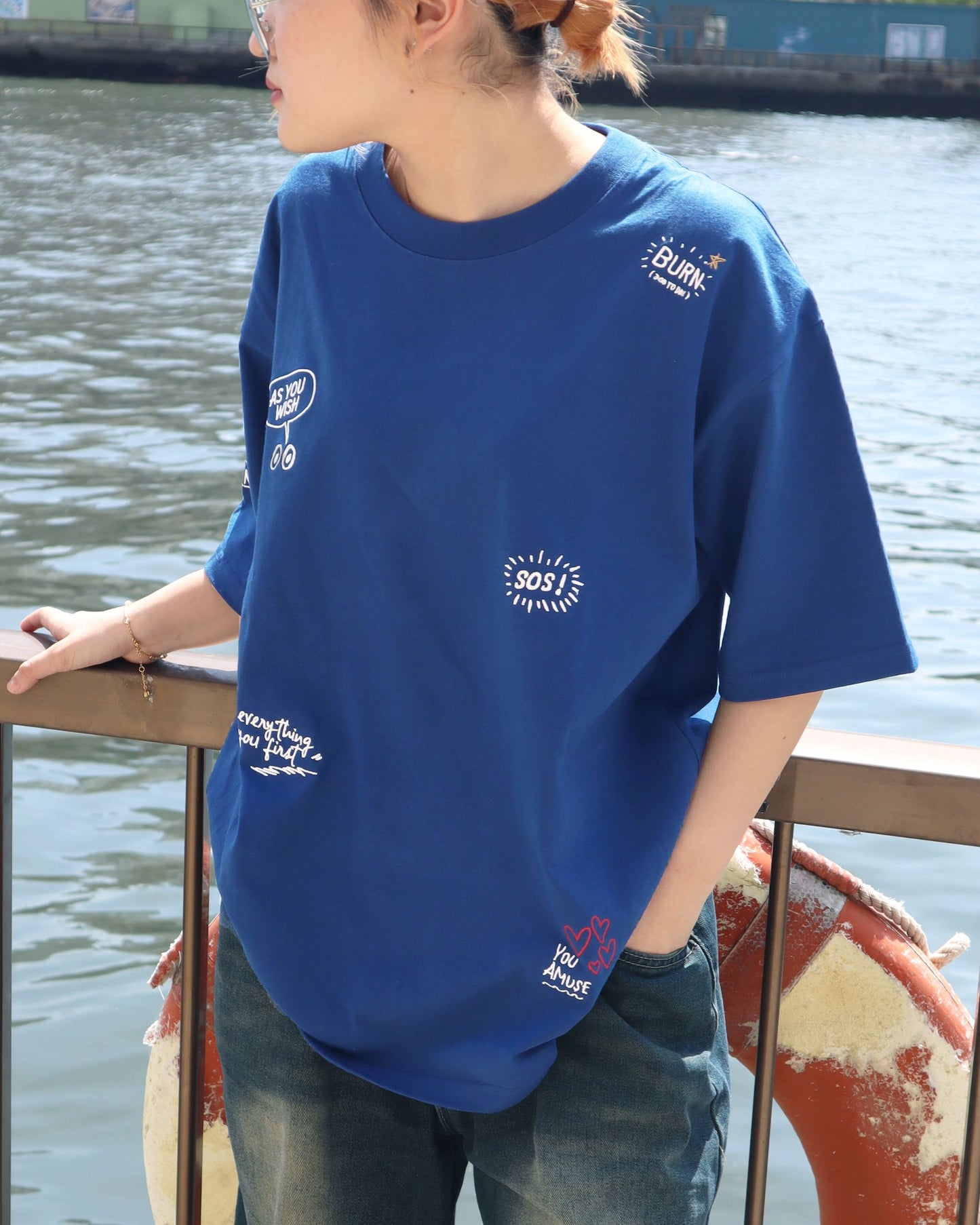 Graffiti embroidered T-shirt