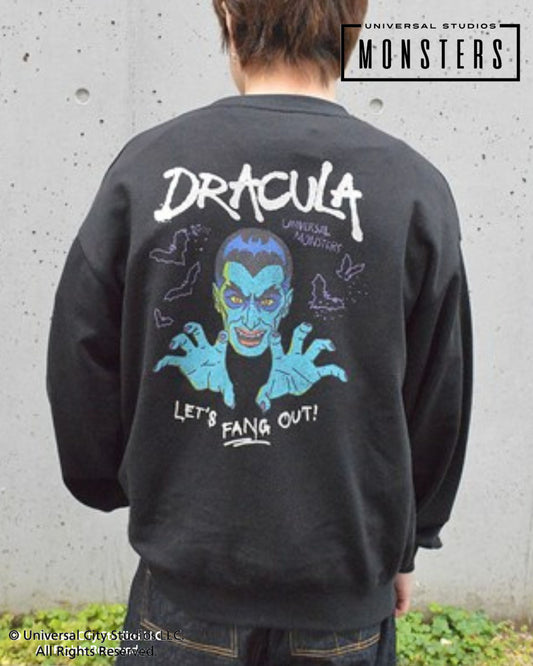 【UNIVERSAL MONSTERS】イラストプリントスウェット　ドラキュラ柄