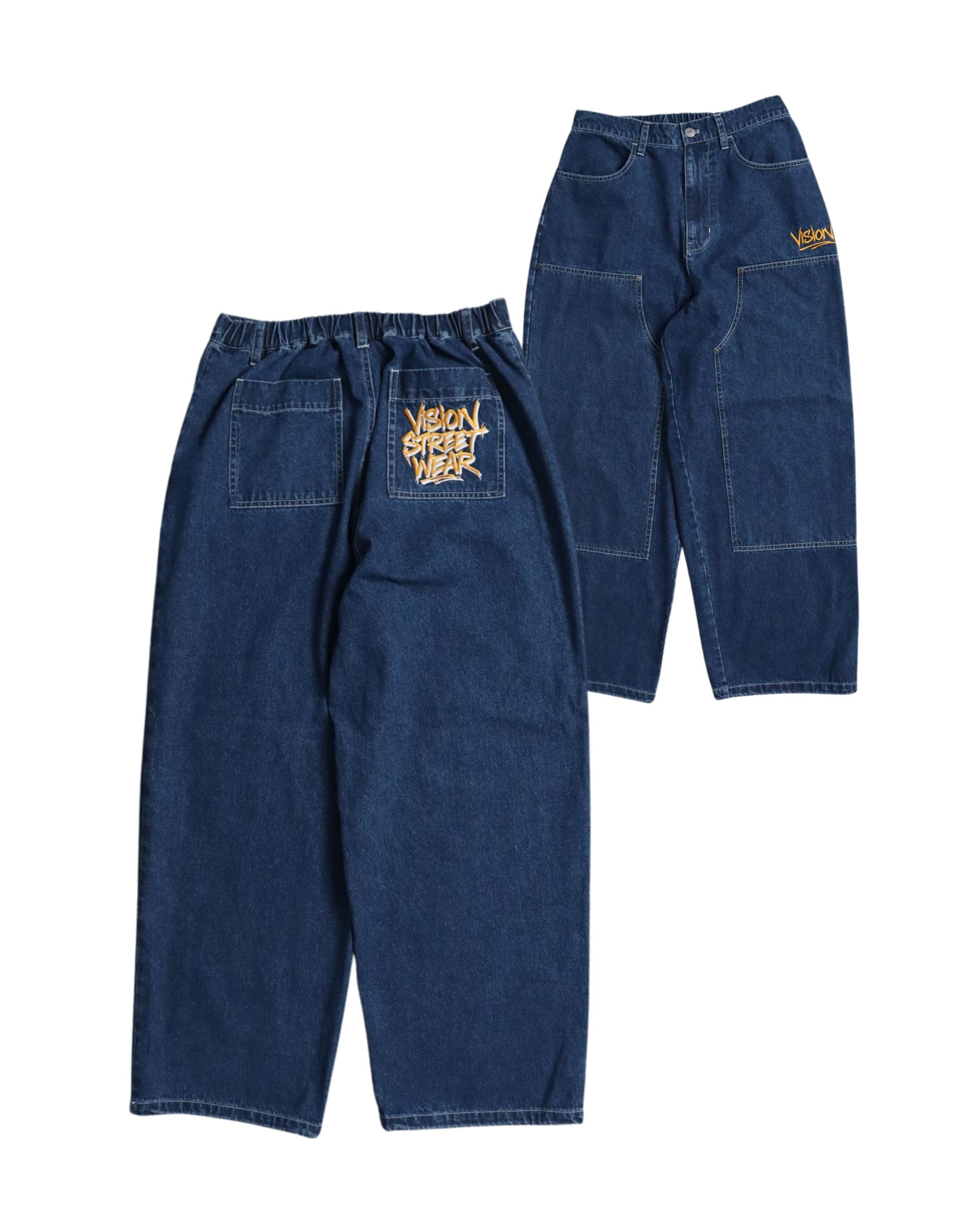VISION STREET WEAR】ouble Knee Denim / ロゴ刺繍ダブルニー デニム