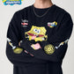 【スポンジ・ボブコラボ】Racing Sweatshirt / 袖プリントコラボスウェット