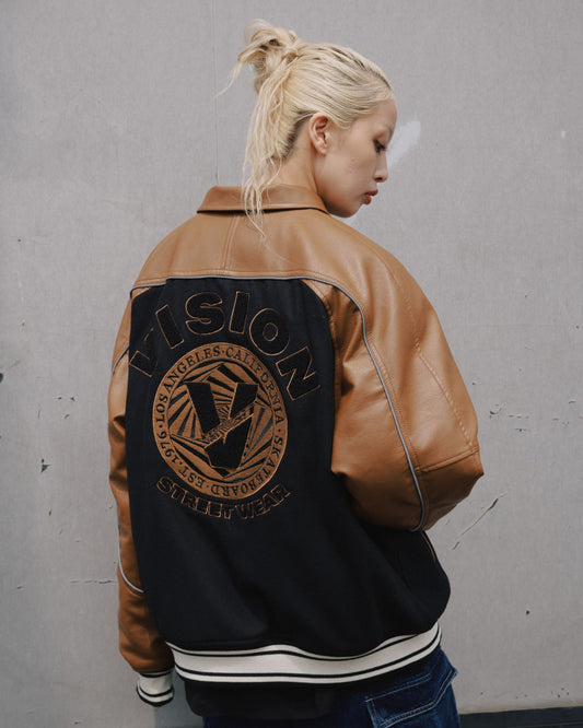 Racing Stadium Jacket / フェイクレザー切替 スタジアムジャケット