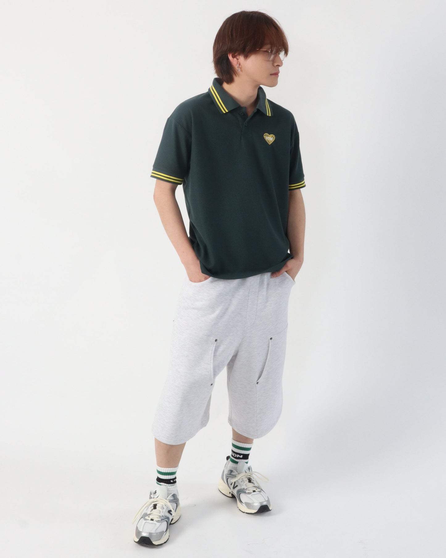 HT waffle Polo Shirt / ハートワッフルポロシャツ
