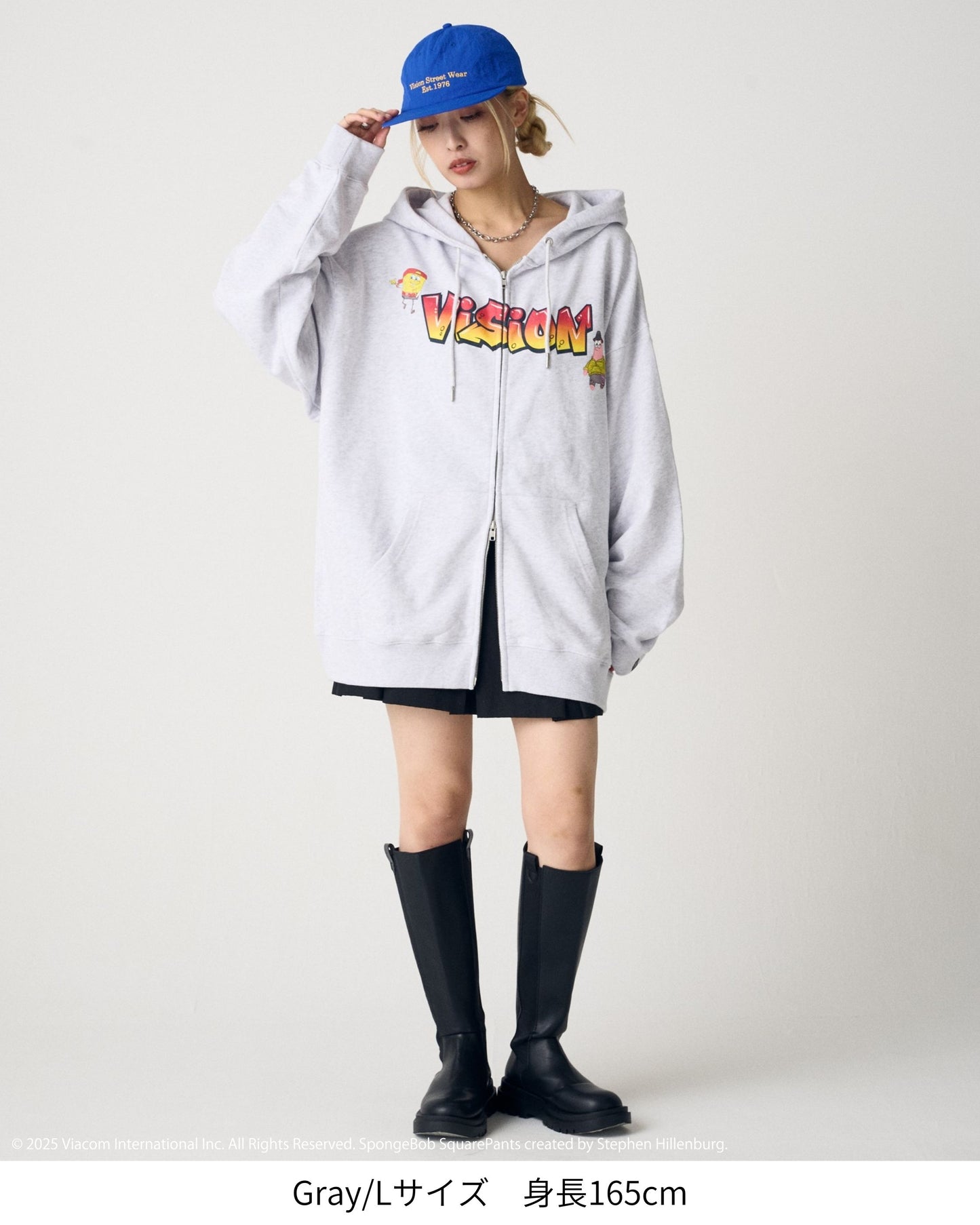 【スポンジ・ボブコラボ】 Logo ZIP PK / ストリートグラフィックZIPパーカー
