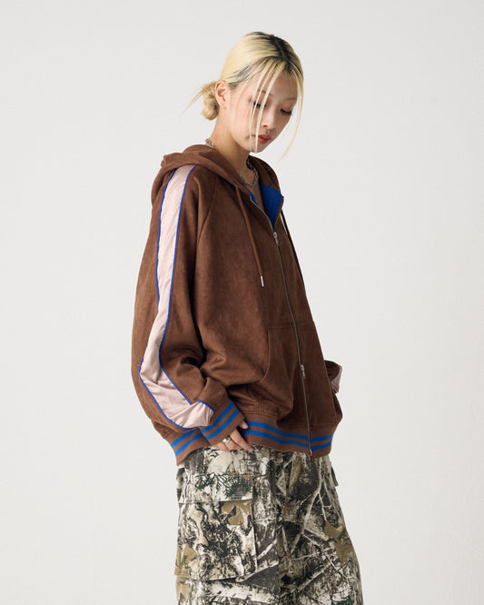 Satin Line Jacket / フェイクスウェードZIPパーカー