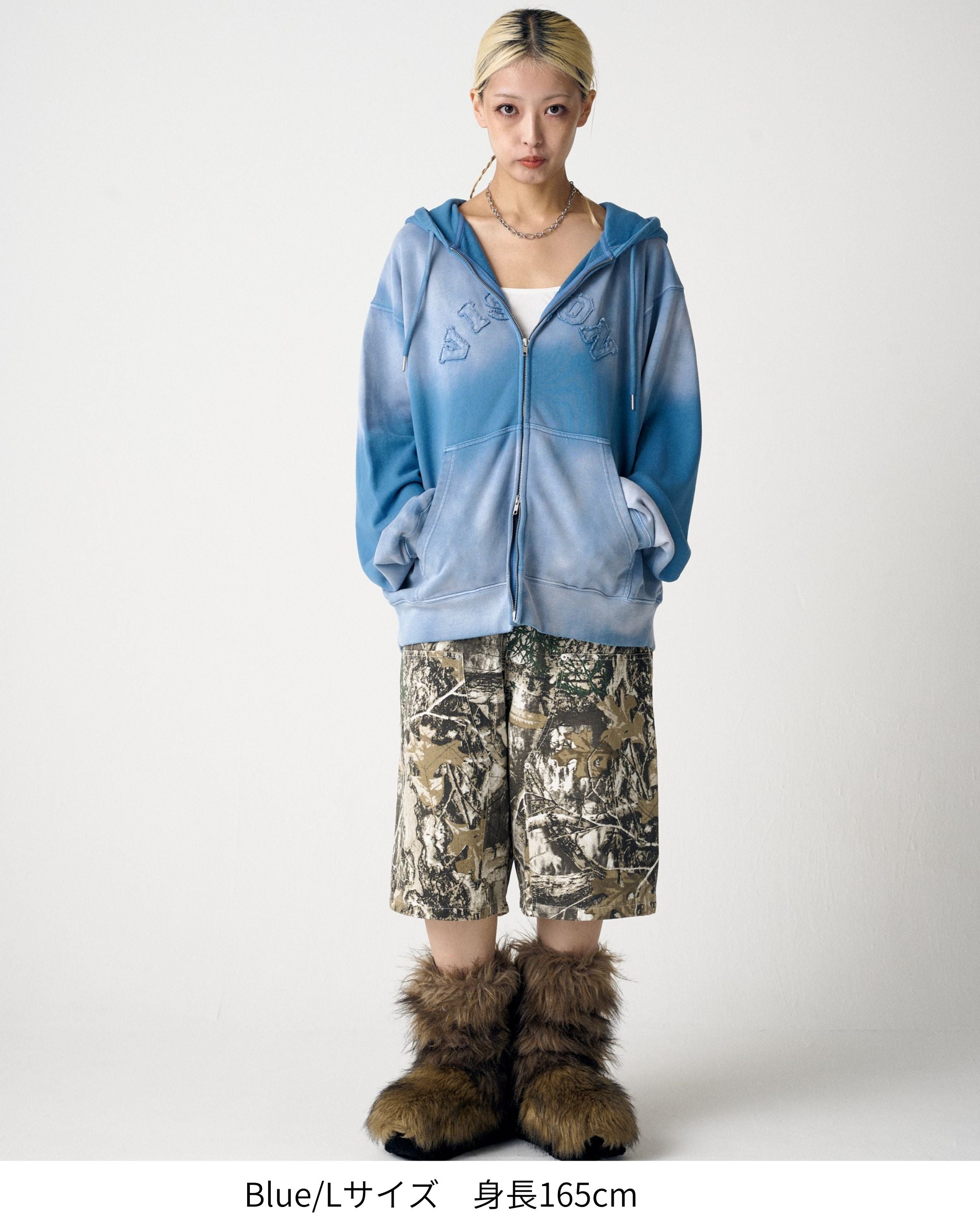 VISION STREET WEAR】Bleach College ZIP / ブリーチ加工Wジップ