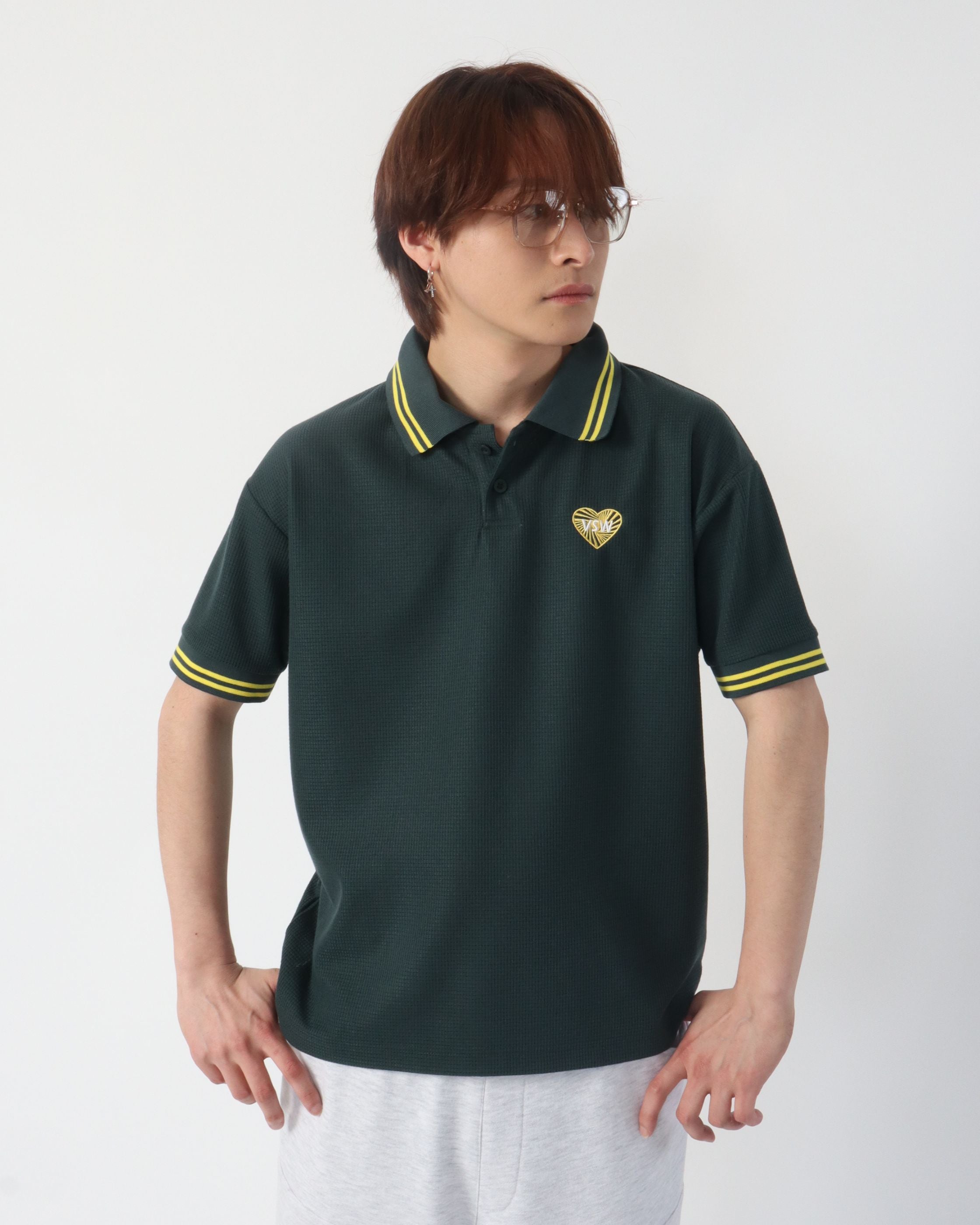 HT waffle Polo Shirt / ハートワッフルポロシャツ – Ha-Li-C STORE