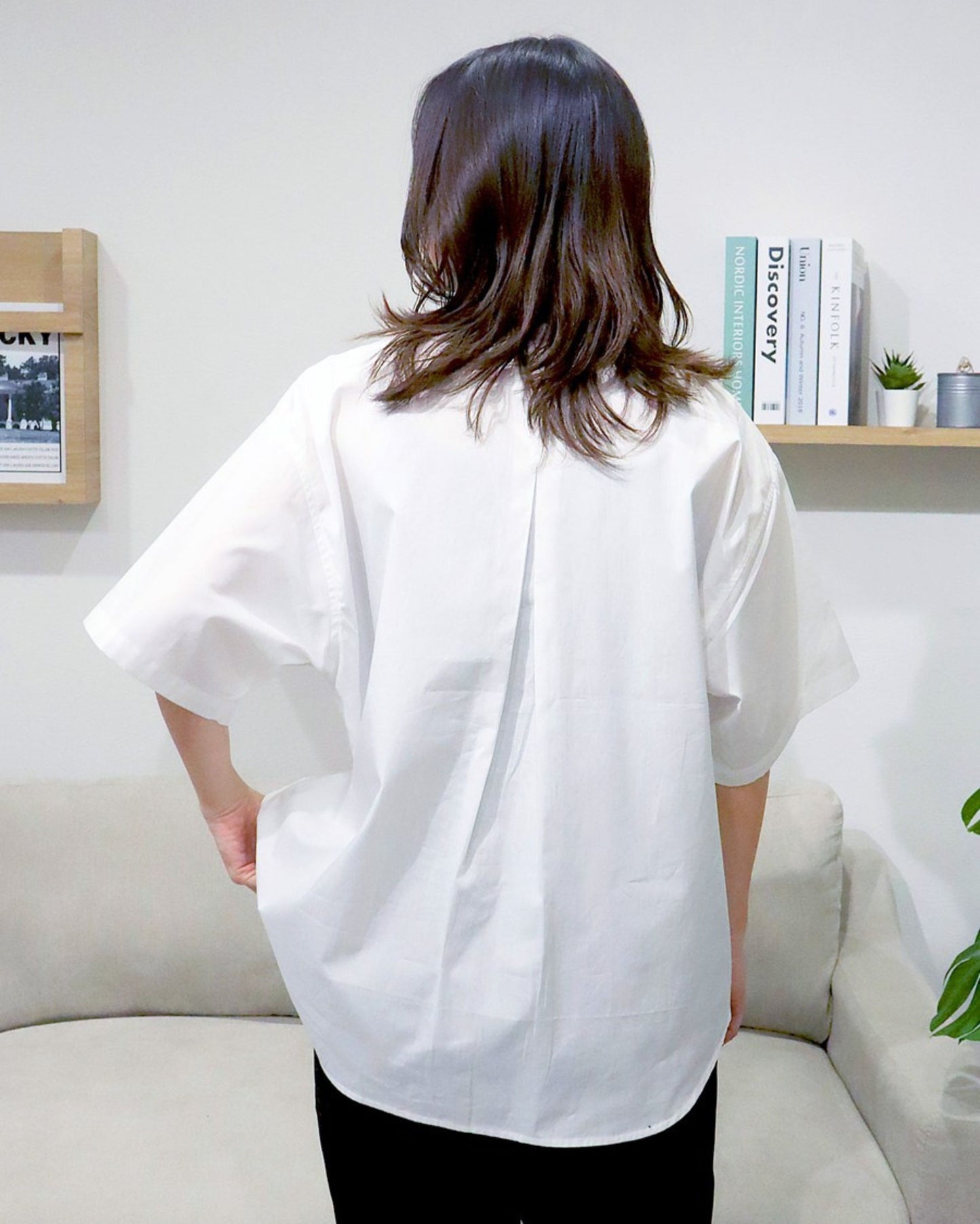 スカーフ付 ロゴ刺繍シャツ　