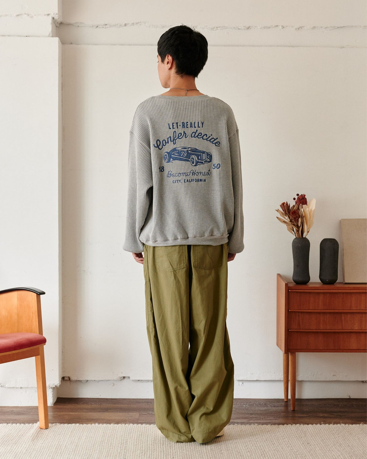CAR刺繍　ヘビーウェイトワッフルスウェット