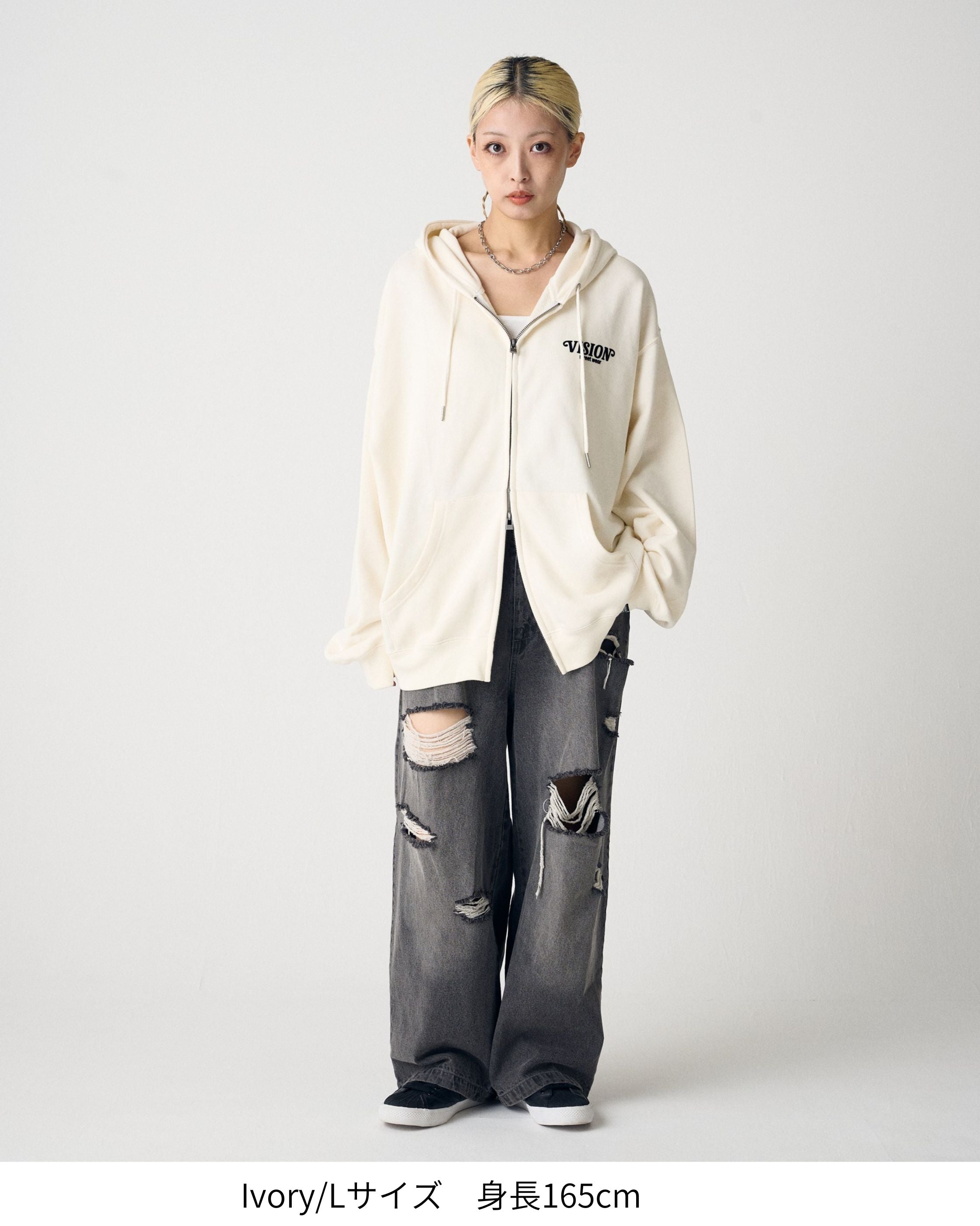 VISION STREET WEAR】Ghost ZIP Hoodie / 飛び出すゴーストZIPパーカー