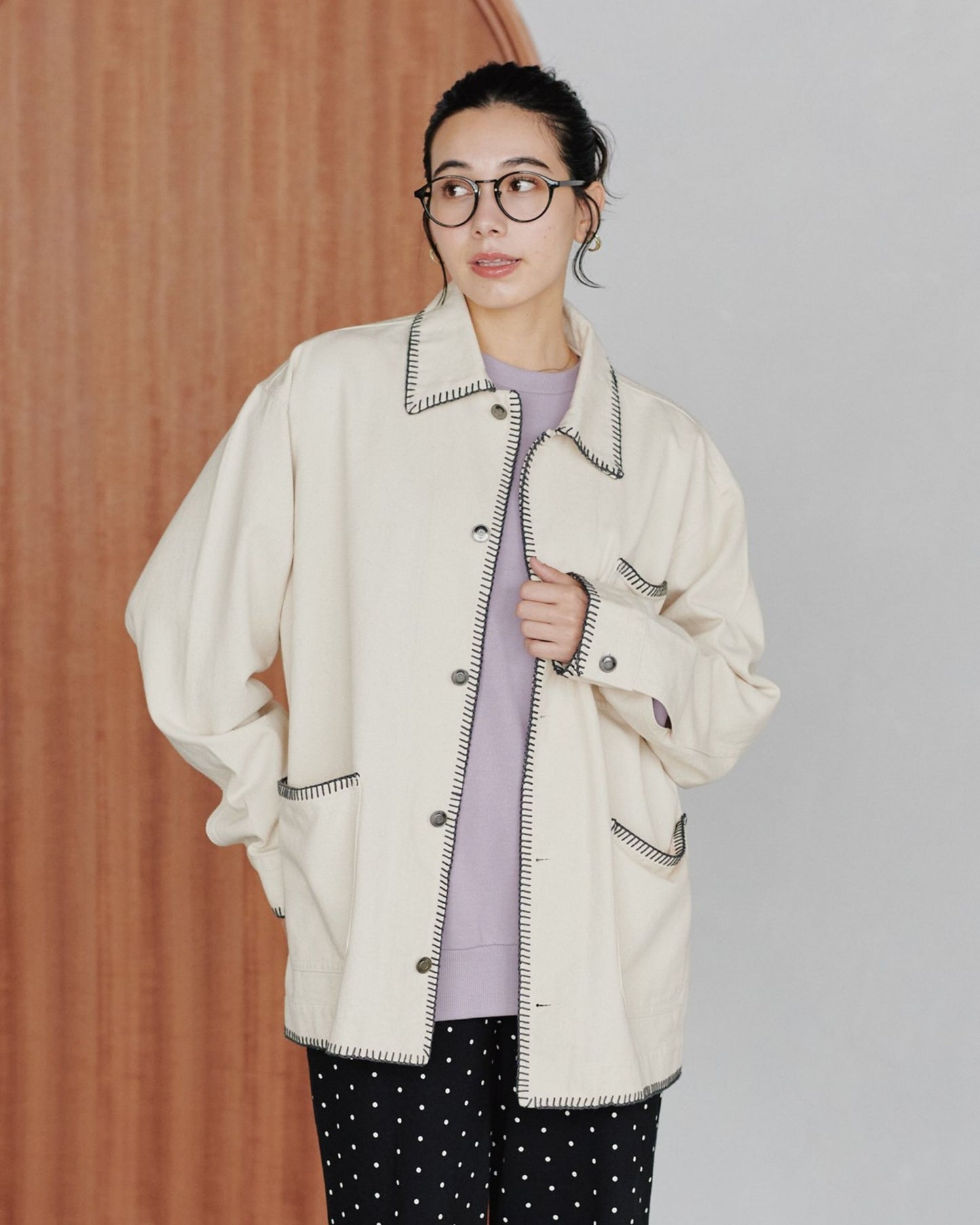 ブランケットステッチ　デニムジャケット