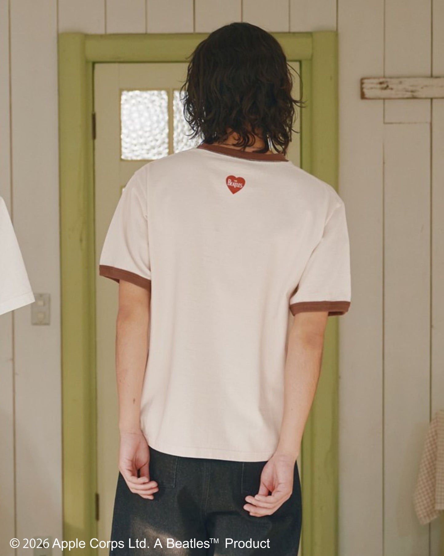 【ビートルズ】ハート柄リンガーT