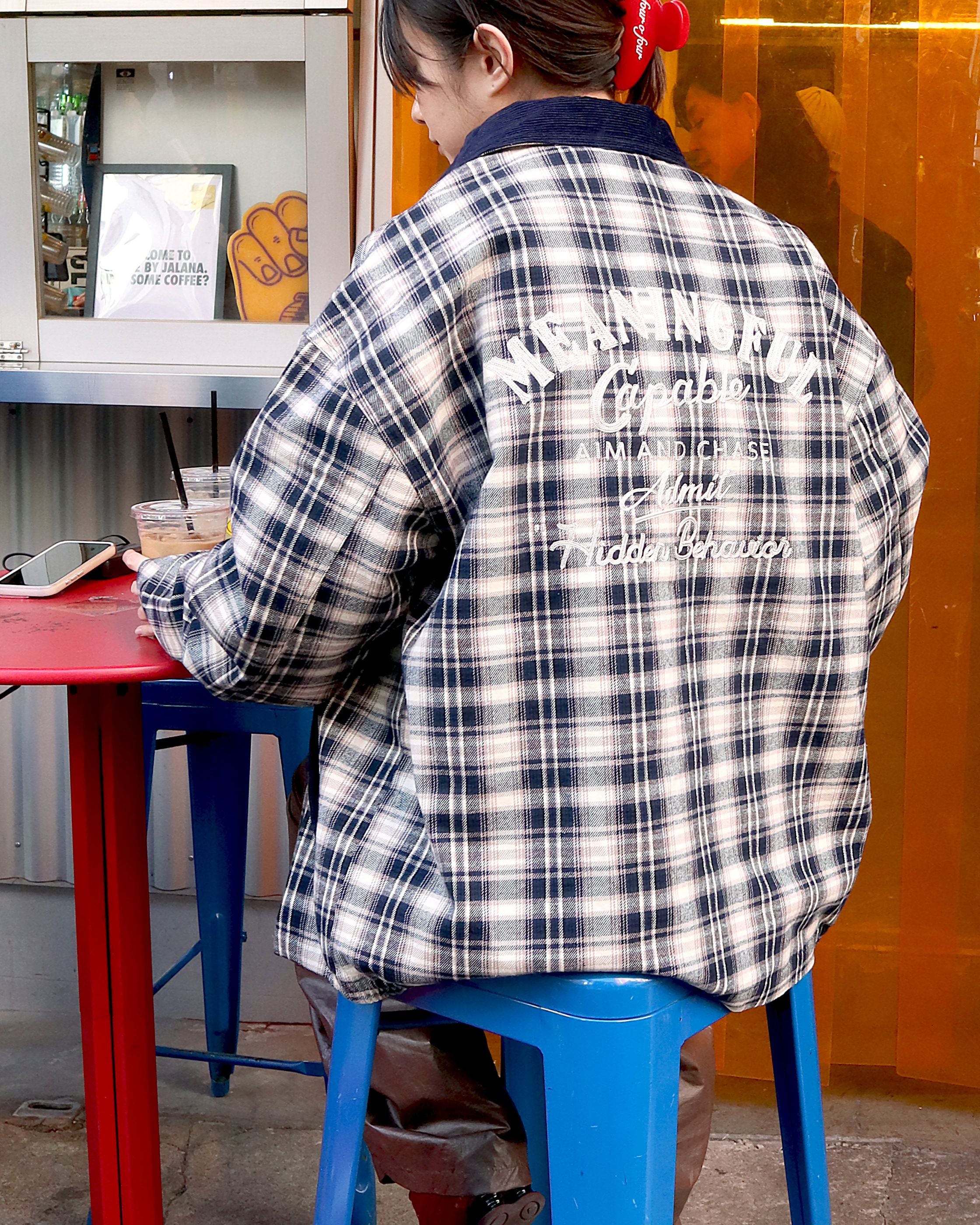 POWER TO THE PEOPLE】襟コーデュロイ チェック柄ジャケット – Ha-Li-C