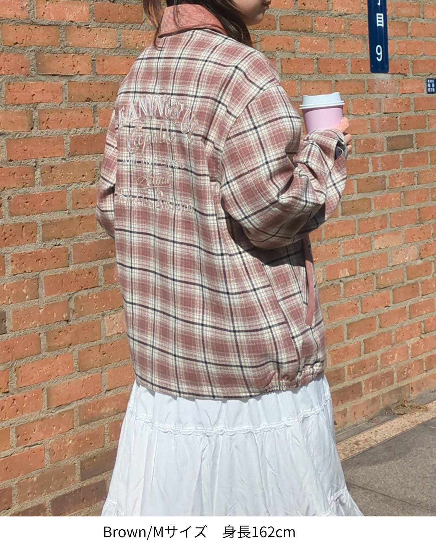 襟コーデュロイ　チェック柄ジャケット