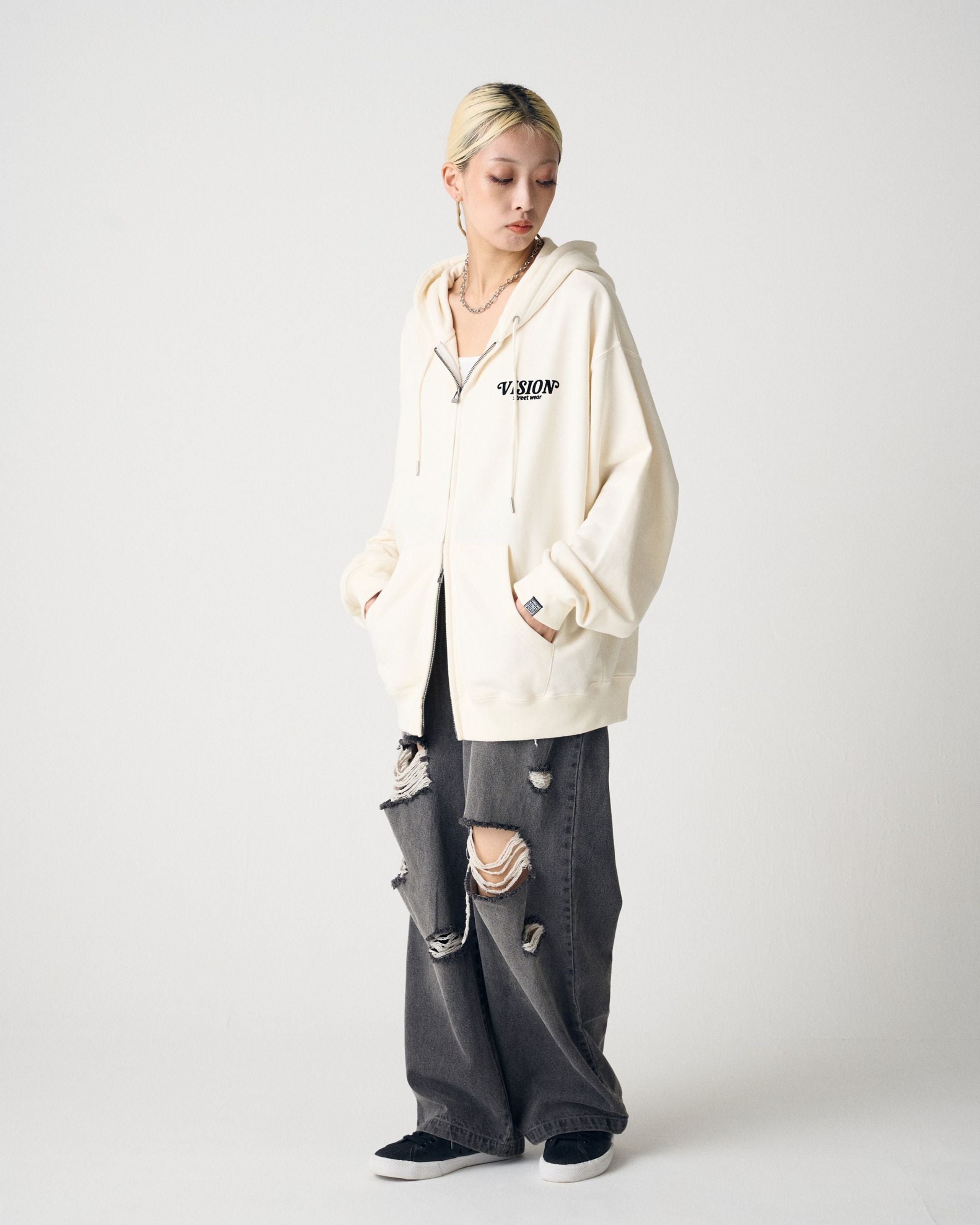 VISION STREET WEAR】Ghost ZIP Hoodie / 飛び出すゴーストZIPパーカー VISION STREET WEAR】Ghost ZIP Hoodie / 飛び出すゴーストZIPパーカー