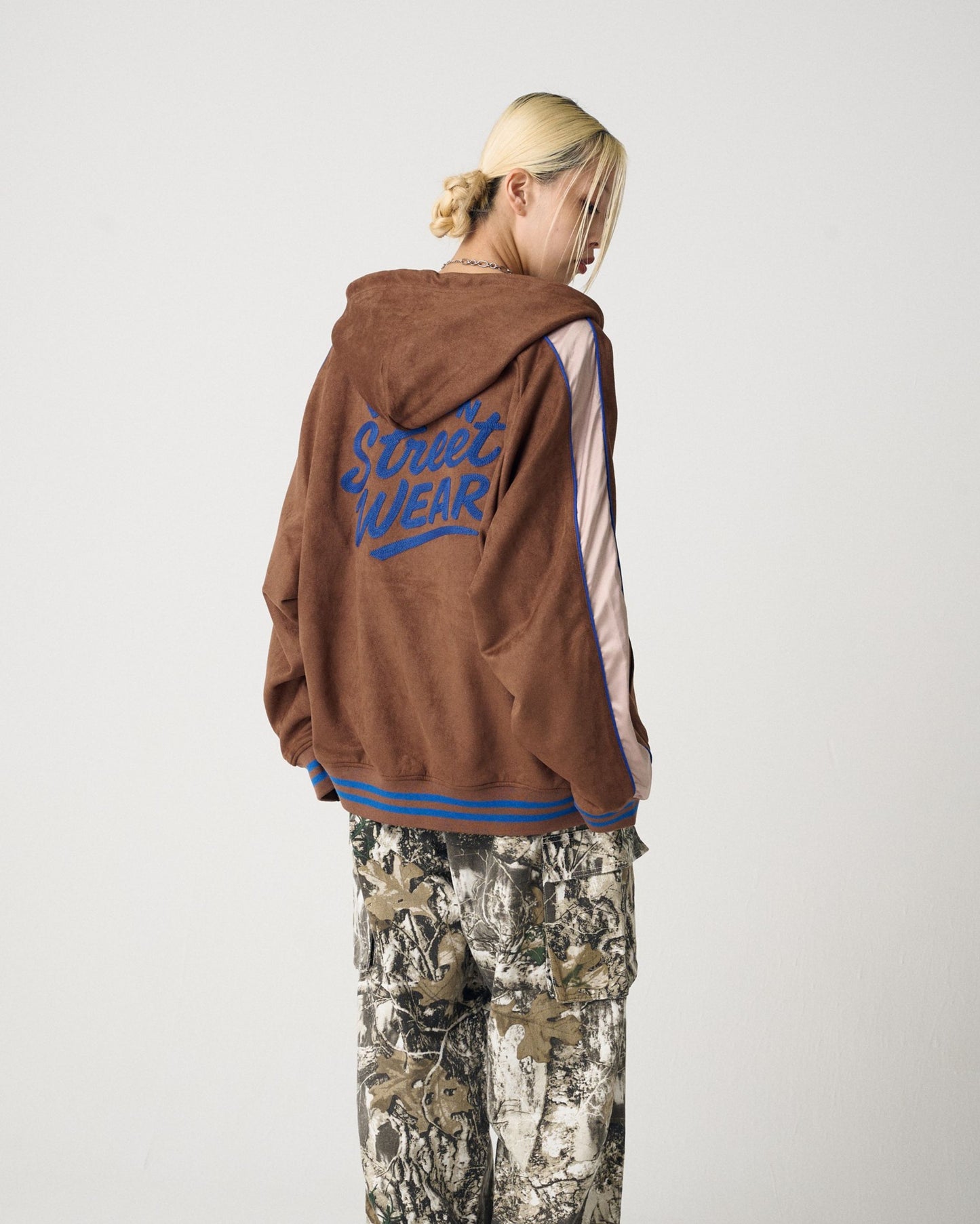 Satin Line Jacket / フェイクスウェードZIPパーカー