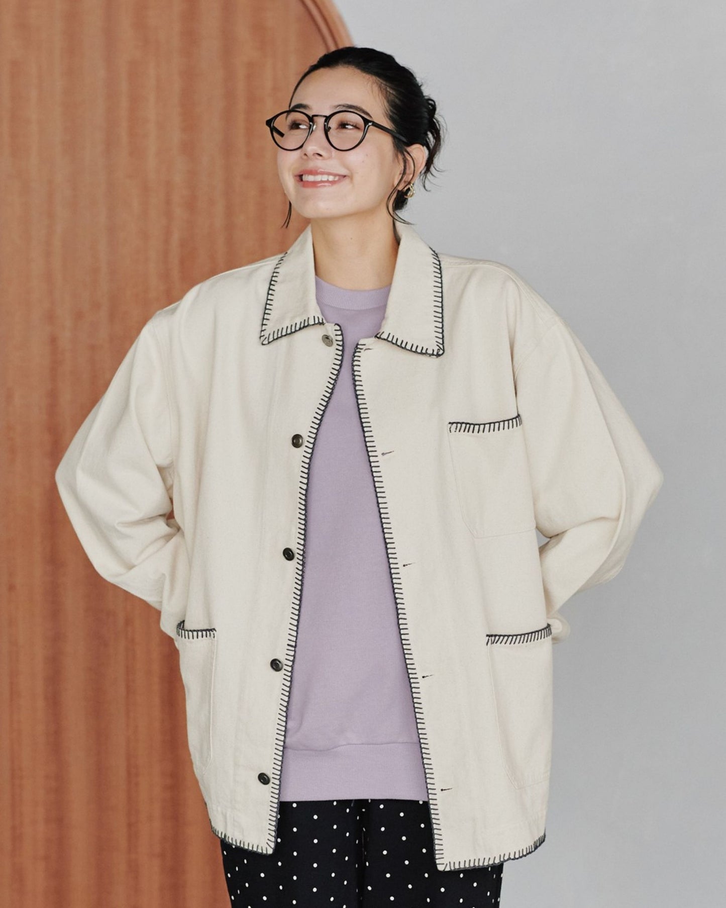 ブランケットステッチ　デニムジャケット