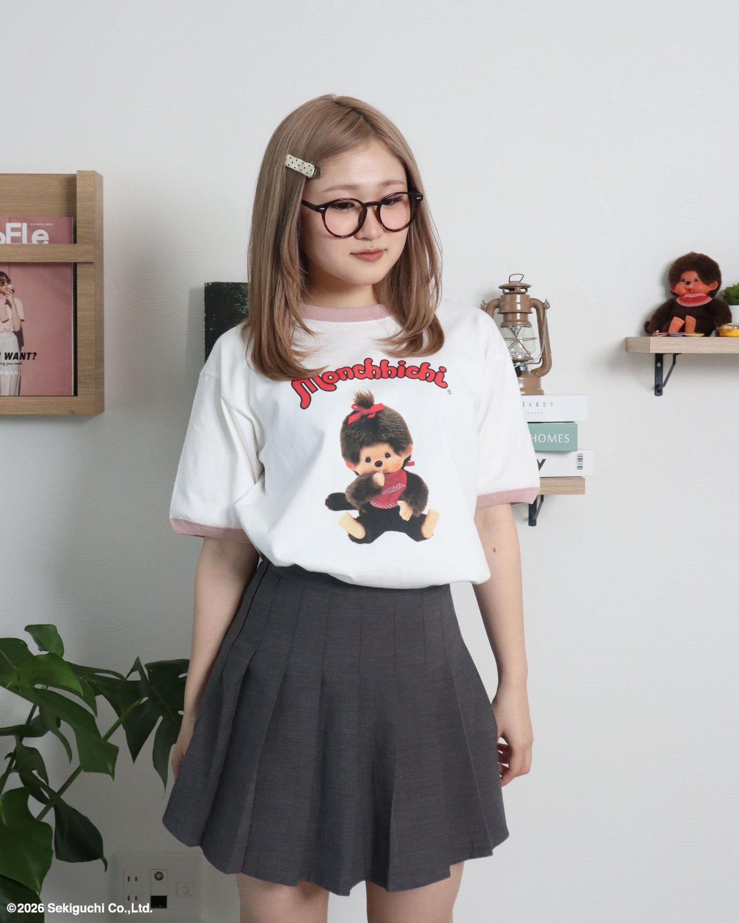 【モンチッチ】リンガーTシャツ