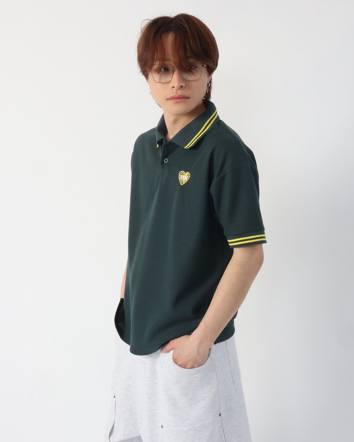 HT waffle Polo Shirt / ハートワッフルポロシャツ