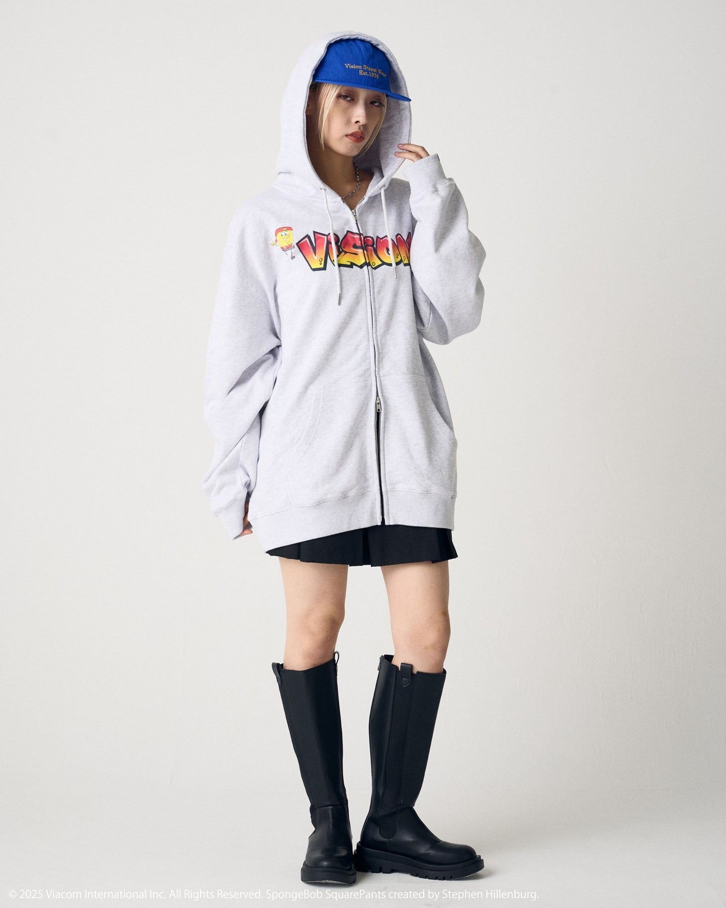 【スポンジ・ボブコラボ】 Logo ZIP PK / ストリートグラフィックZIPパーカー