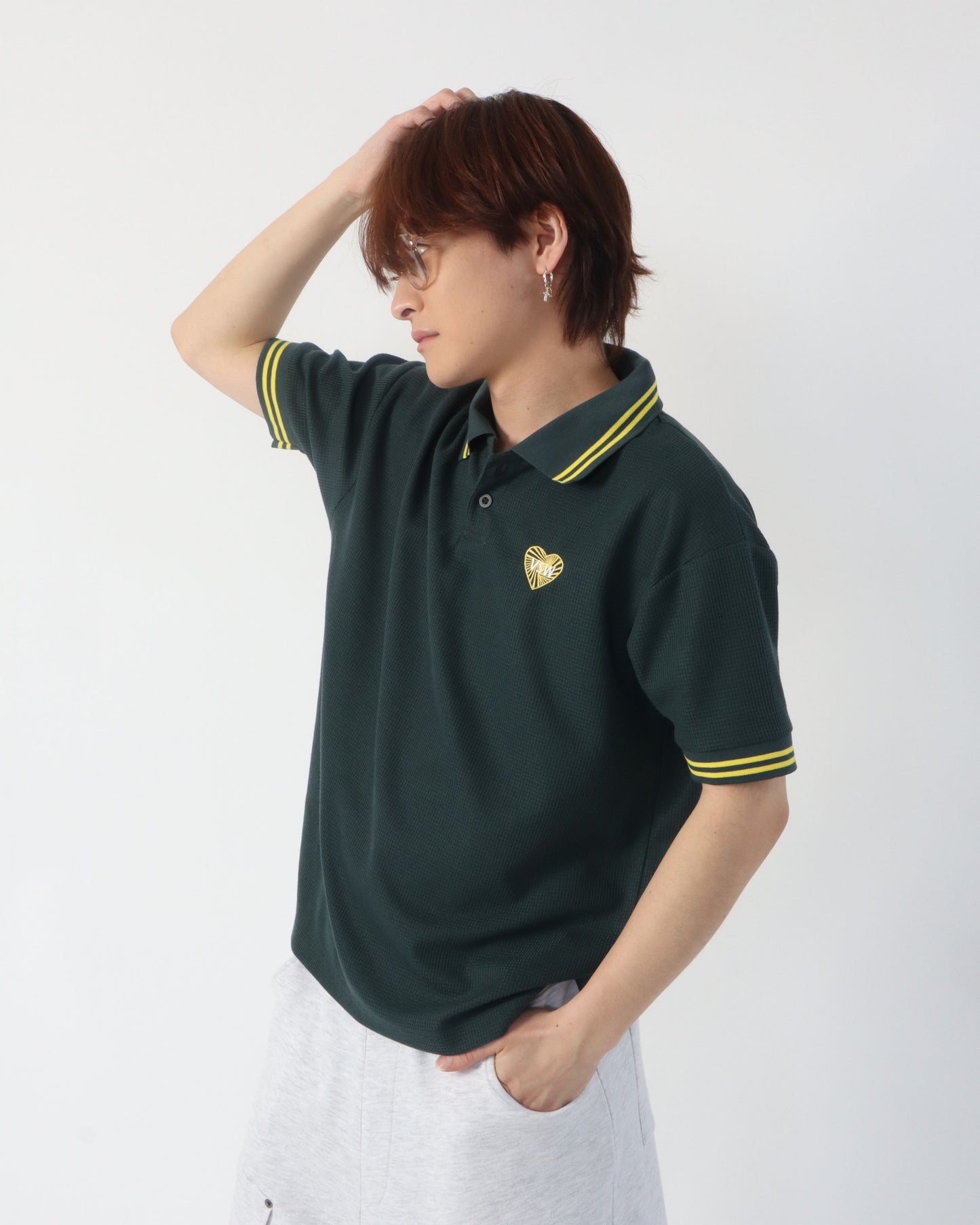 HT waffle Polo Shirt / ハートワッフルポロシャツ