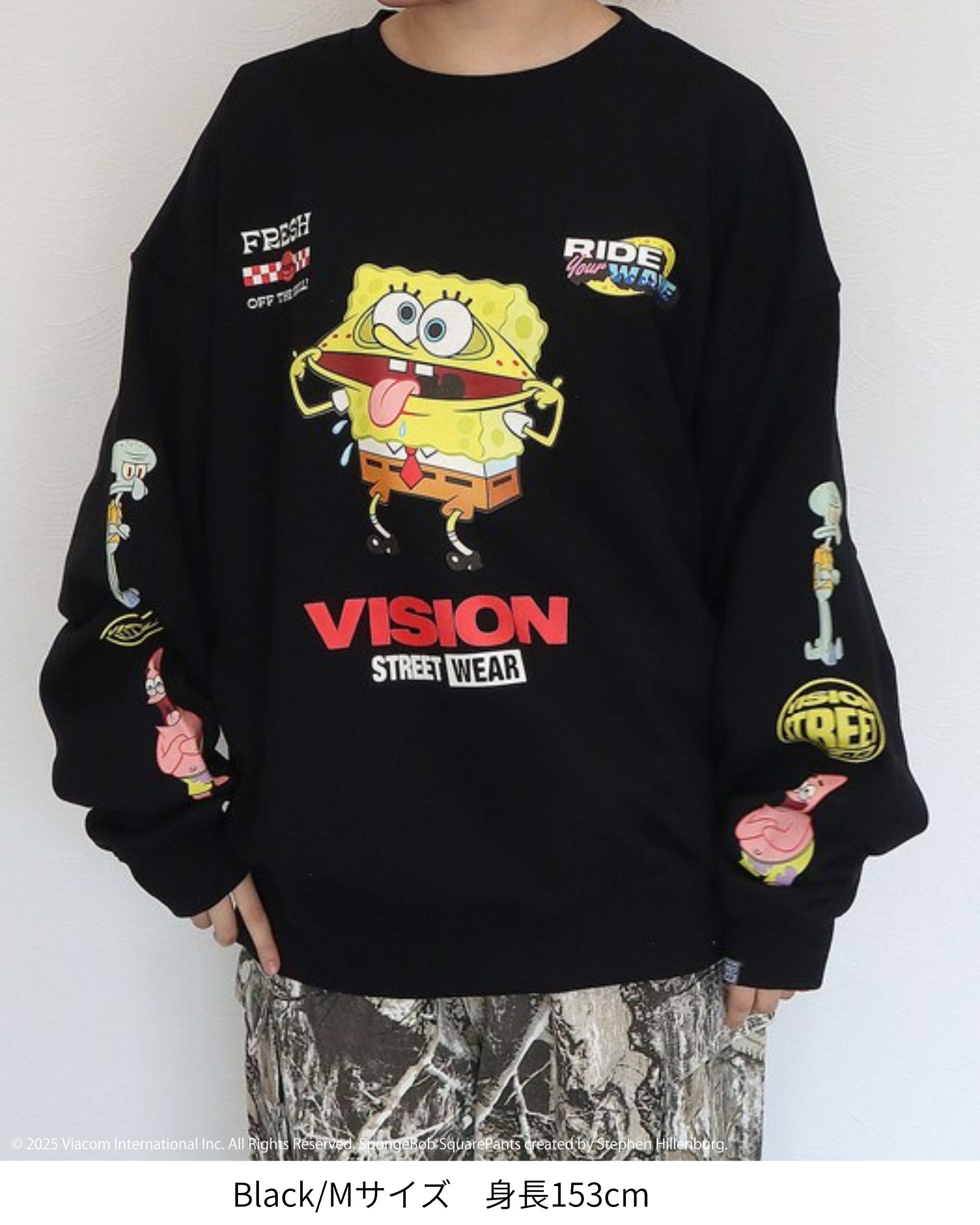 VISION STREET WEAR×スポンジ・ボブ】Racing Sweatshirt / 袖プリント