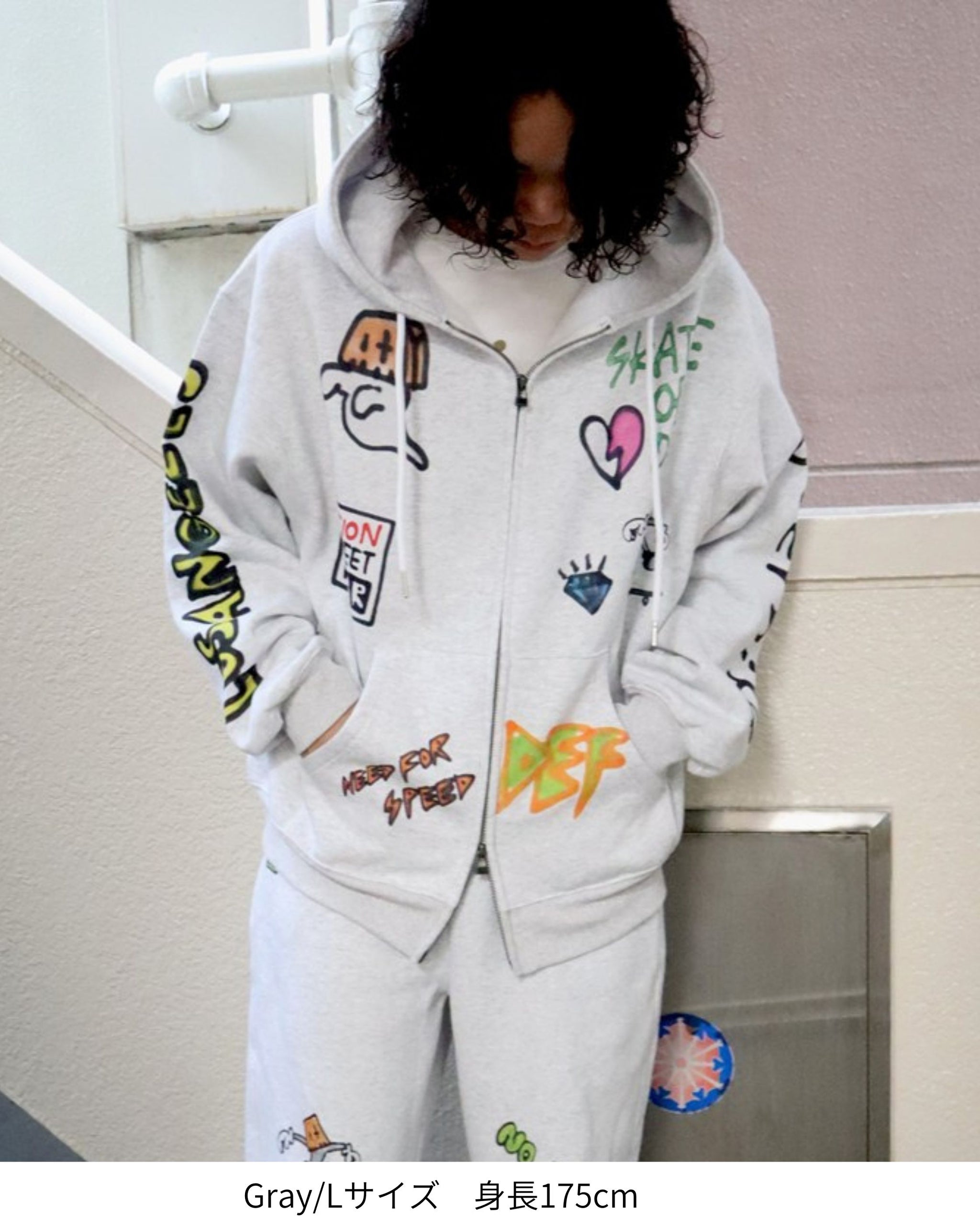 【guernika】All-Print  Zip Hoodie / スプレーアート総柄 Wジップパーカー