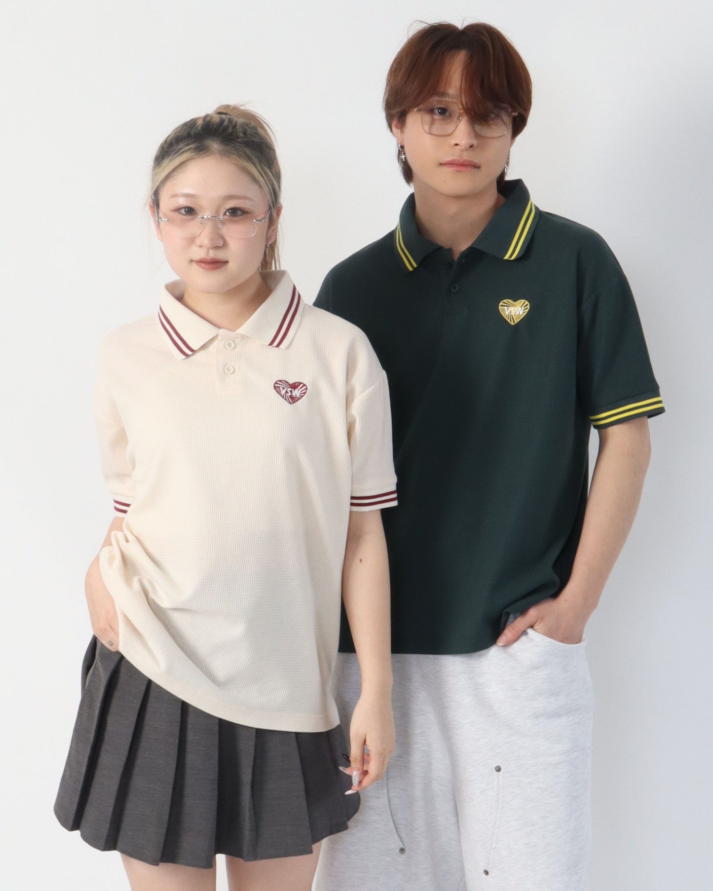 HT waffle Polo Shirt / ハートワッフルポロシャツ