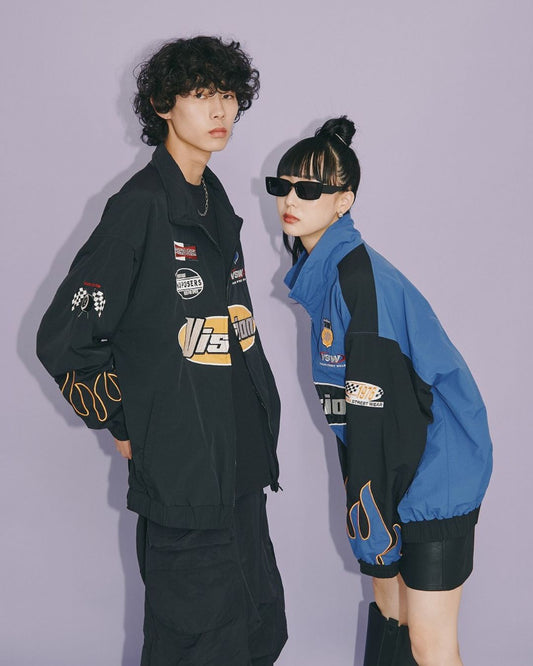 Racing Nylon Jacket / 古着風ワッペンナイロンジャケット
