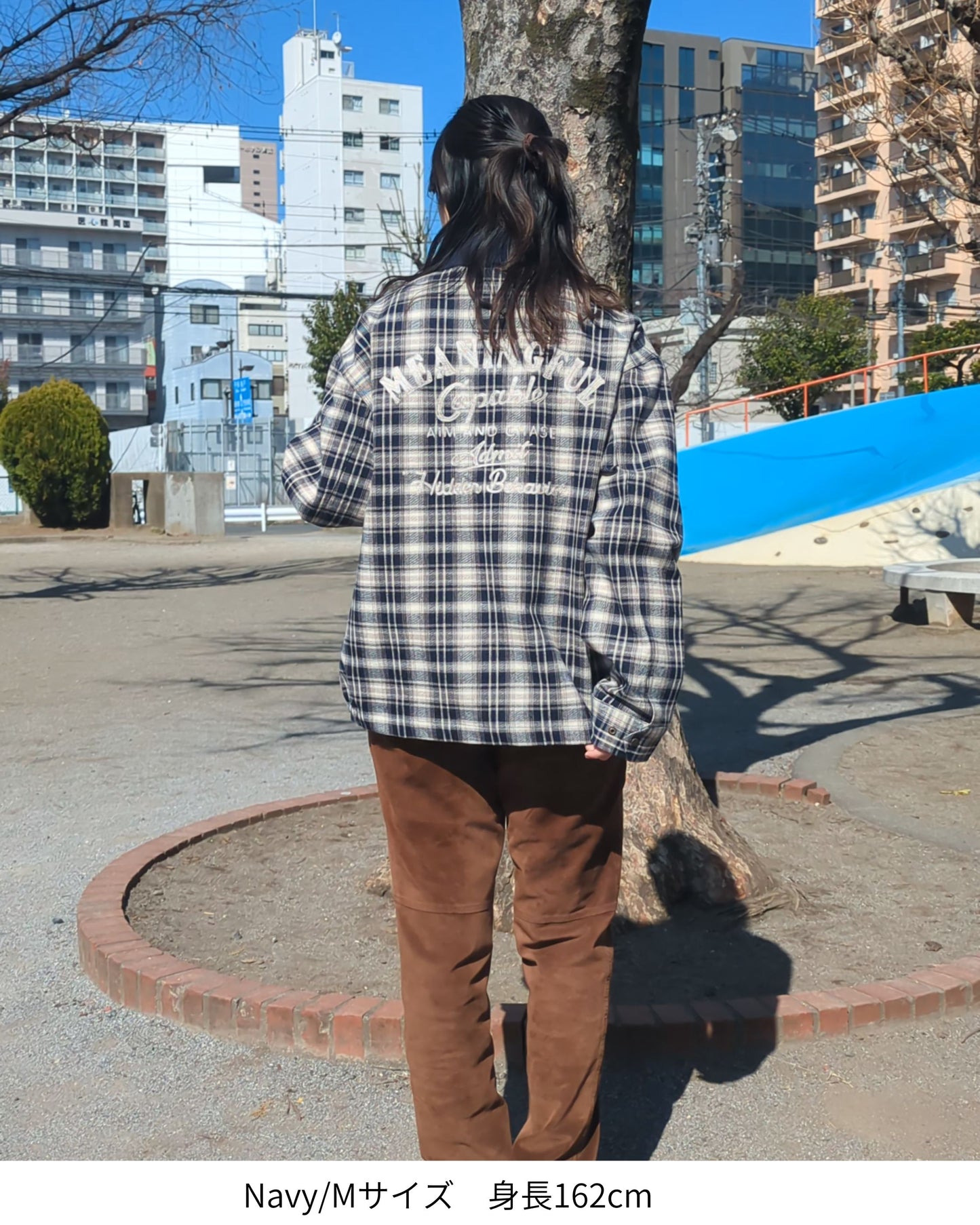 襟コーデュロイ　チェック柄ジャケット