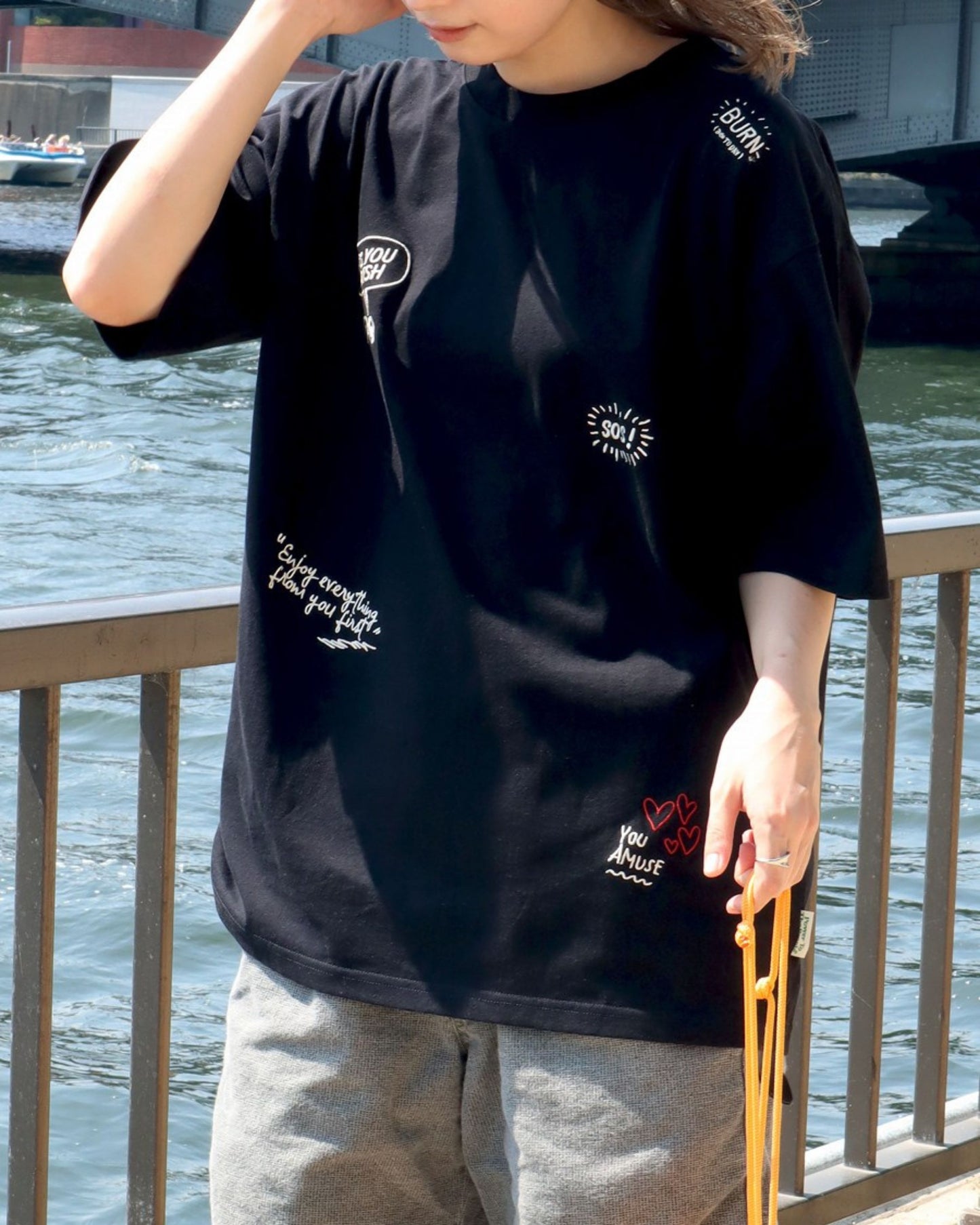 Graffiti embroidered T-shirt