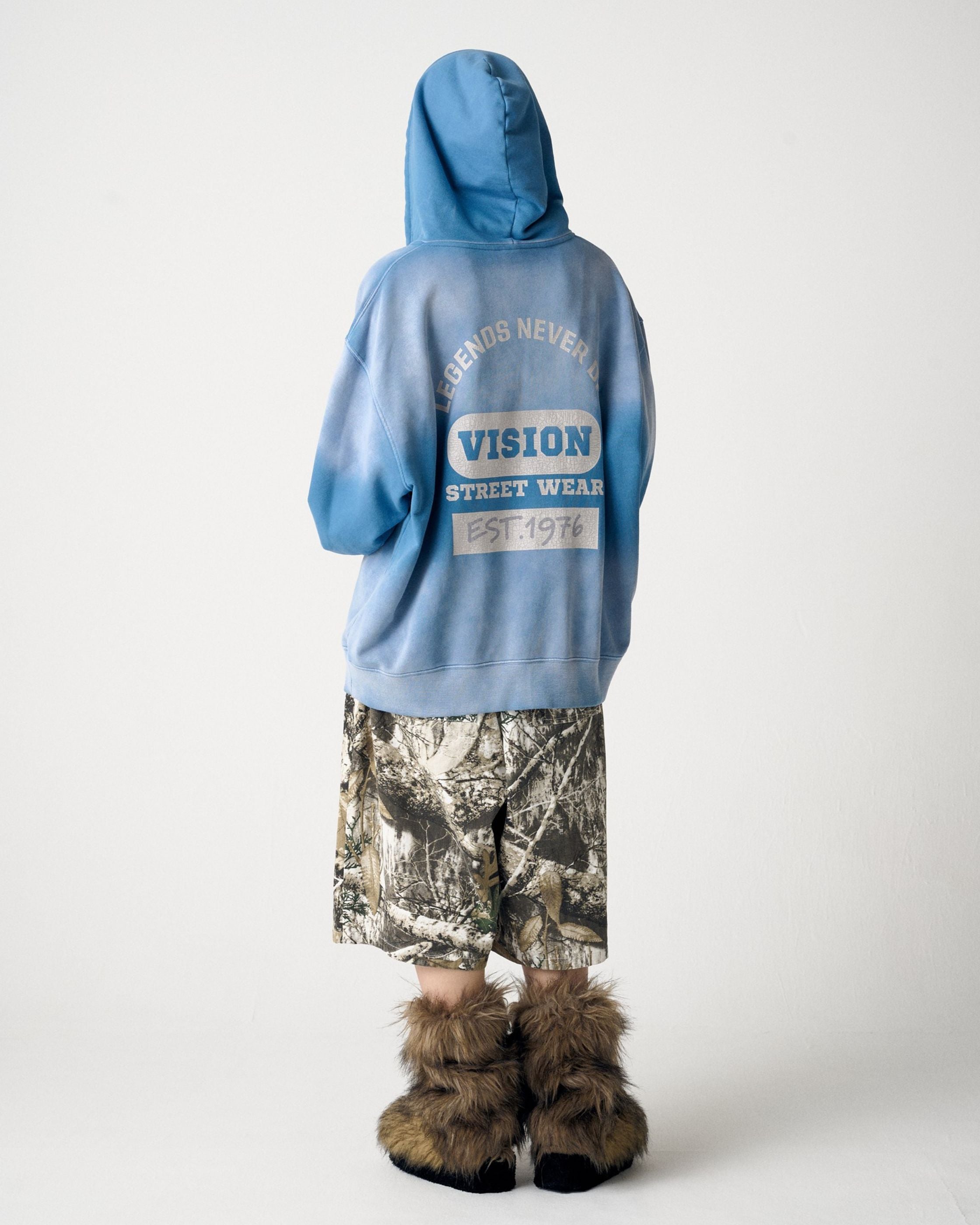 VISION STREET WEAR】Bleach College ZIP / ブリーチ加工Wジップ