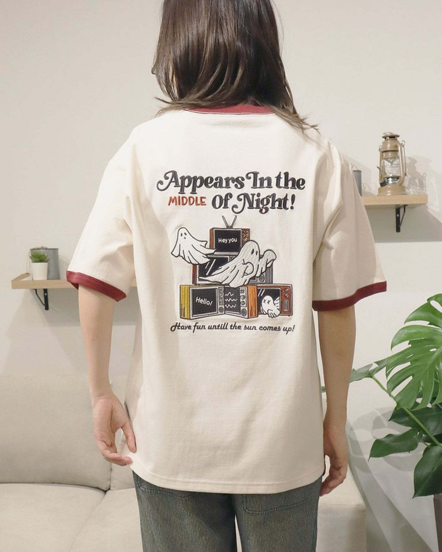 ミッドナイトオバケ刺繍T