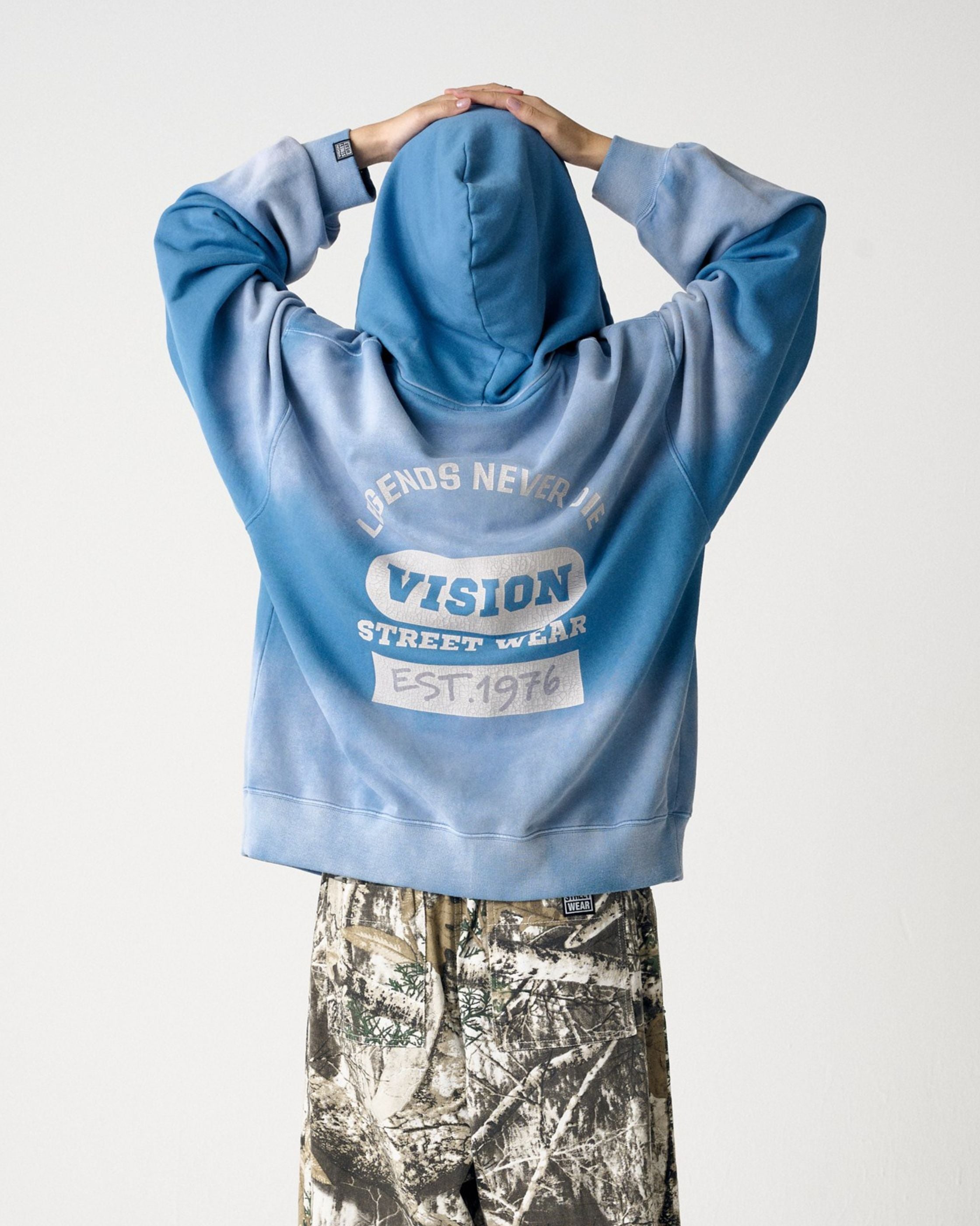 VISION STREET WEAR】Bleach College ZIP / ブリーチ加工Wジップ