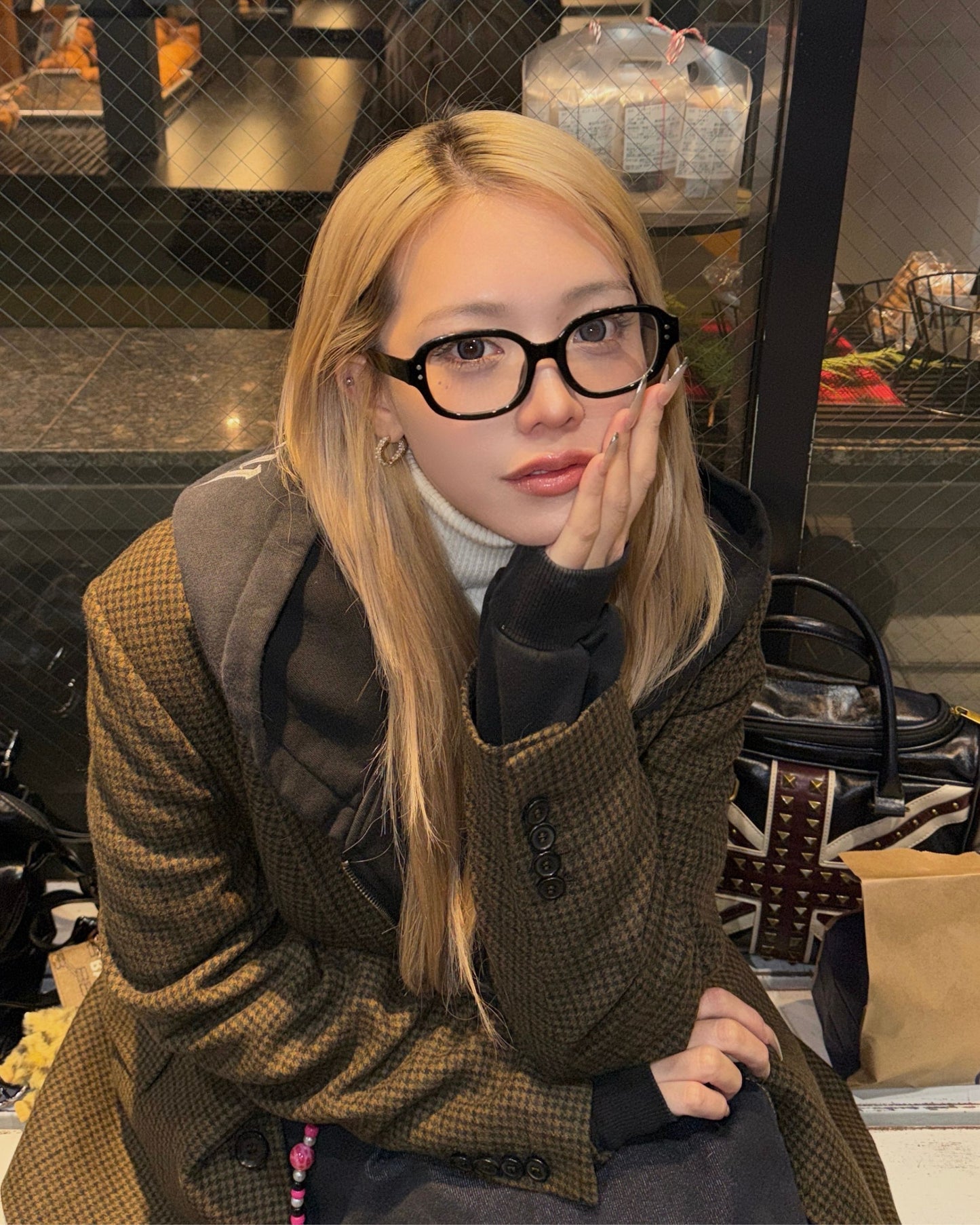 Round fashion glass / クリアメガネ