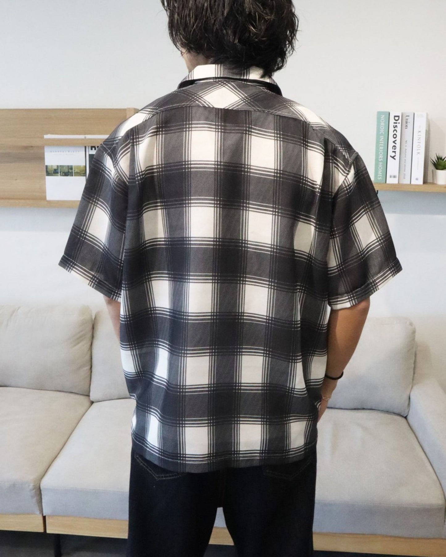 【ドライタッチ】メッシュ素材　開襟シャツ　