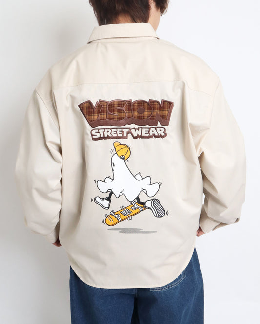 Ghost shirt / 異素材ロゴゴーストシャツ