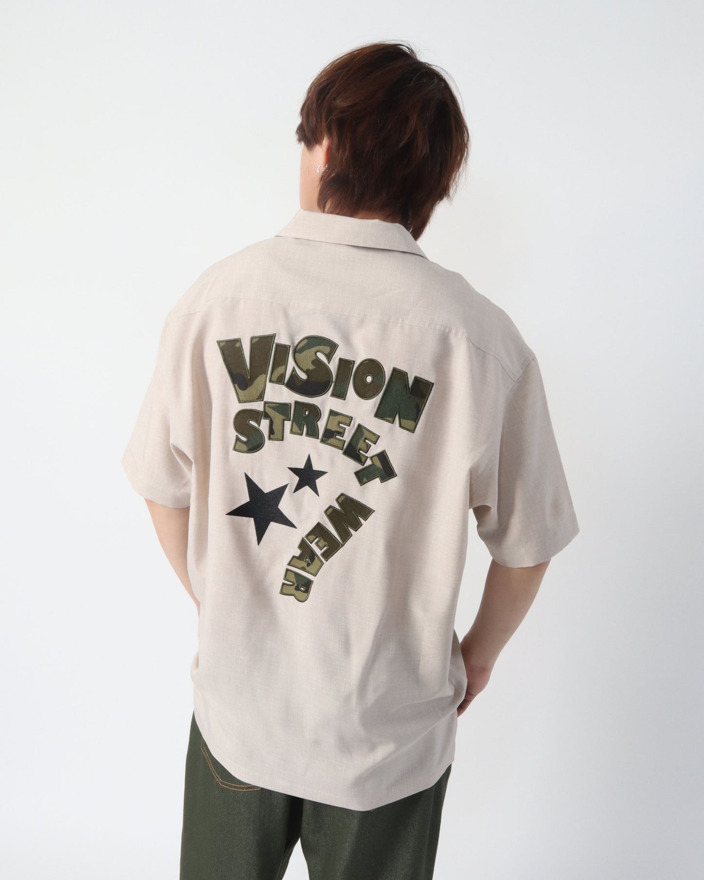 Curve Logo Shirt / 異素材カーブロゴシャツ
